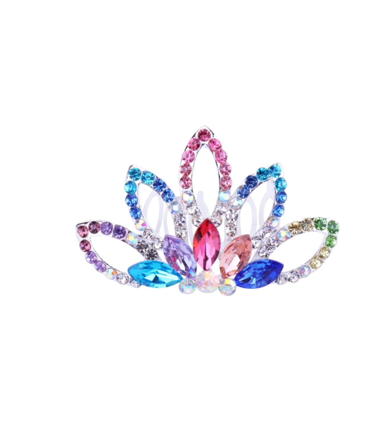 Housoutil 1pc Womens Barrettes for Hair Bridal Headpiece Hair Jewels for Women Bridal Insert Comb Hair Claw Clips for Women Fancy Hair Ties Tiara Flower Headband Miss Crystal - Buy Online on GoSupps.com