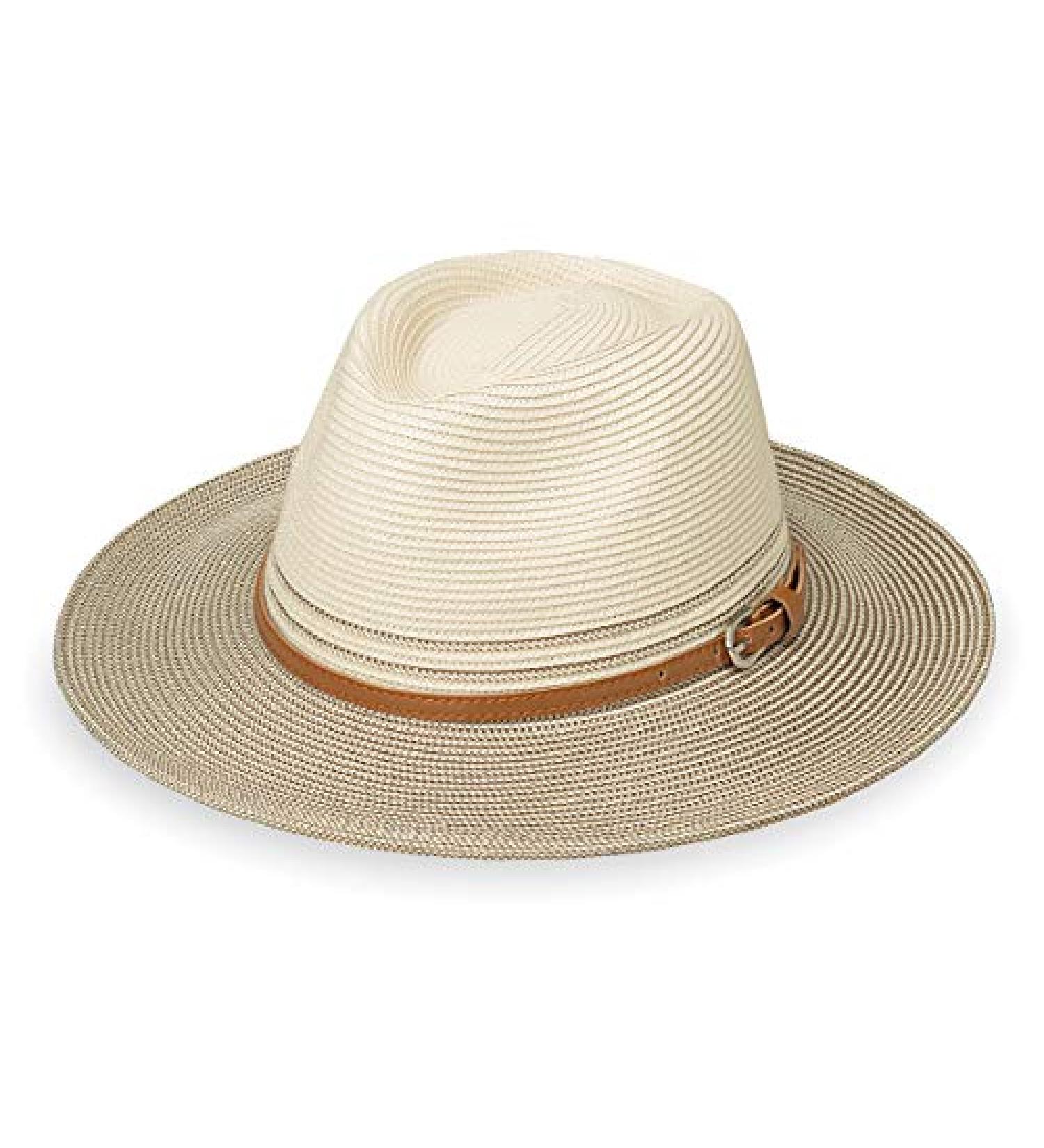 Wallaroo Hat Company Womens Kristy Fedora - UPF 50+, Lightweight & Adjustable | Packable Design from Australia in Ivory/Stone - Buy Online on GoSupps.com