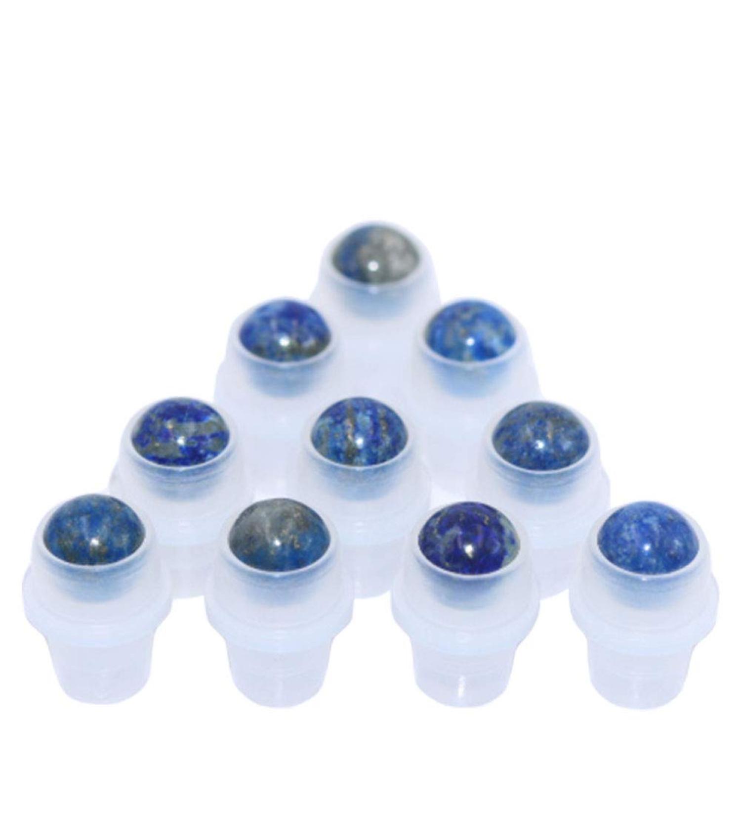 Furnido 10 Pack Natural Crystal Roller Balls for Essential Oils - Lapis Lazuli Replacement for 5ml & 10ml Bottles - Buy Online on GoSupps.com