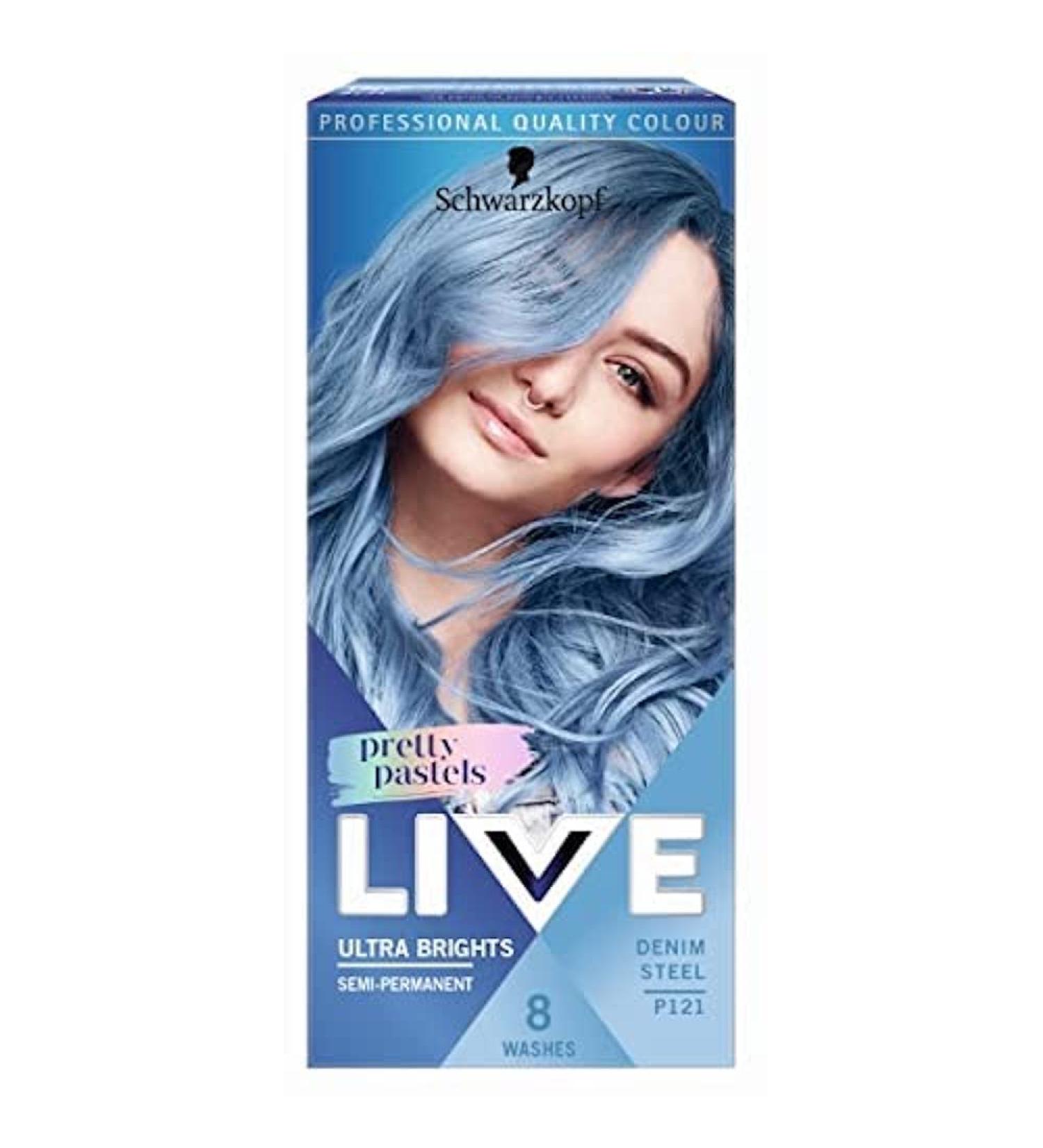 Pastel Blue Hair Dye - Semi-Permanent Denim Steel | Lasts Up To 8 Washes | 1 Count - Buy Online on GoSupps.com