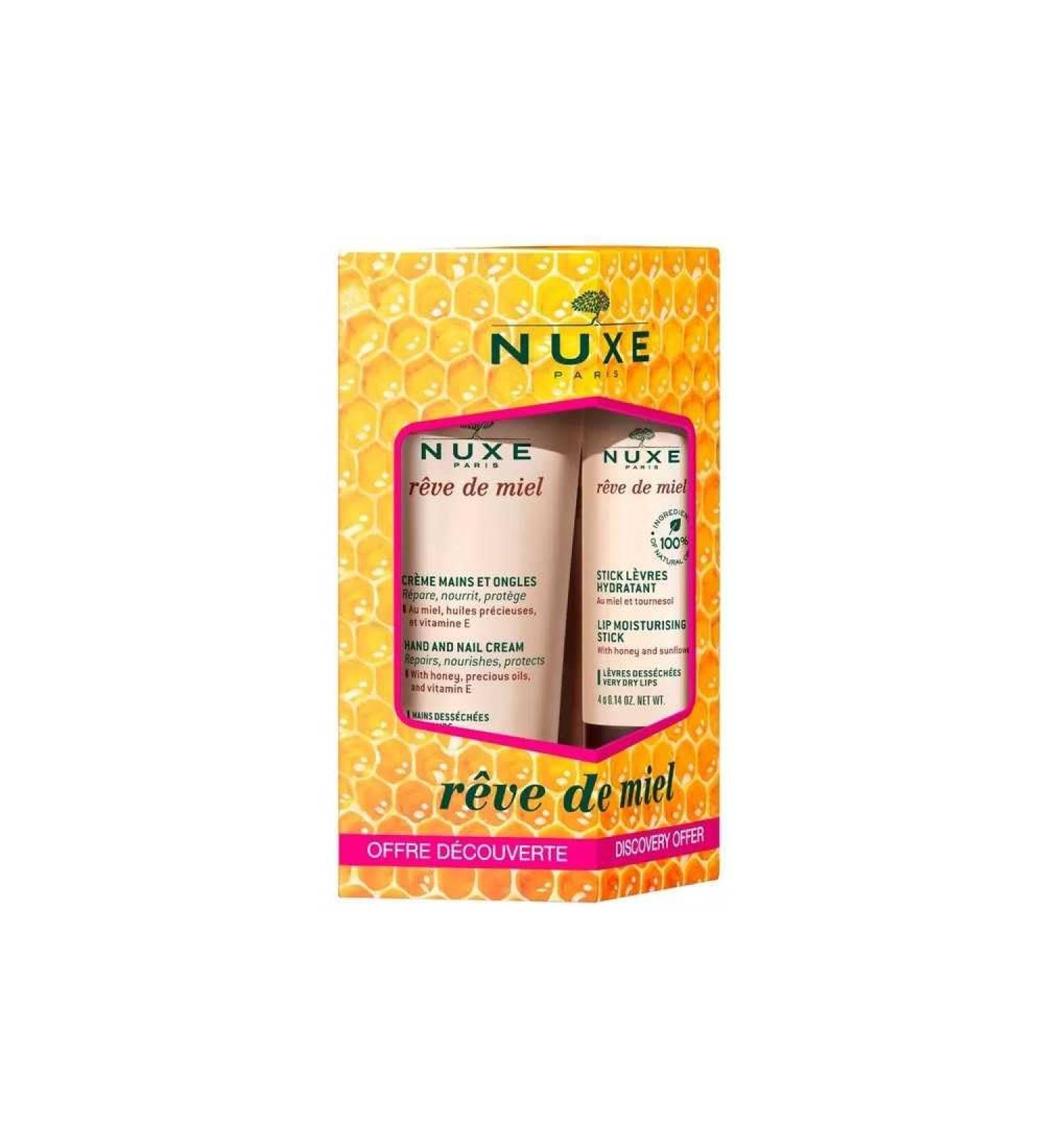 Nuxe R ve de Miel Hand and Nail Cream 30ml + Lip Moisturizing Stick 4g
