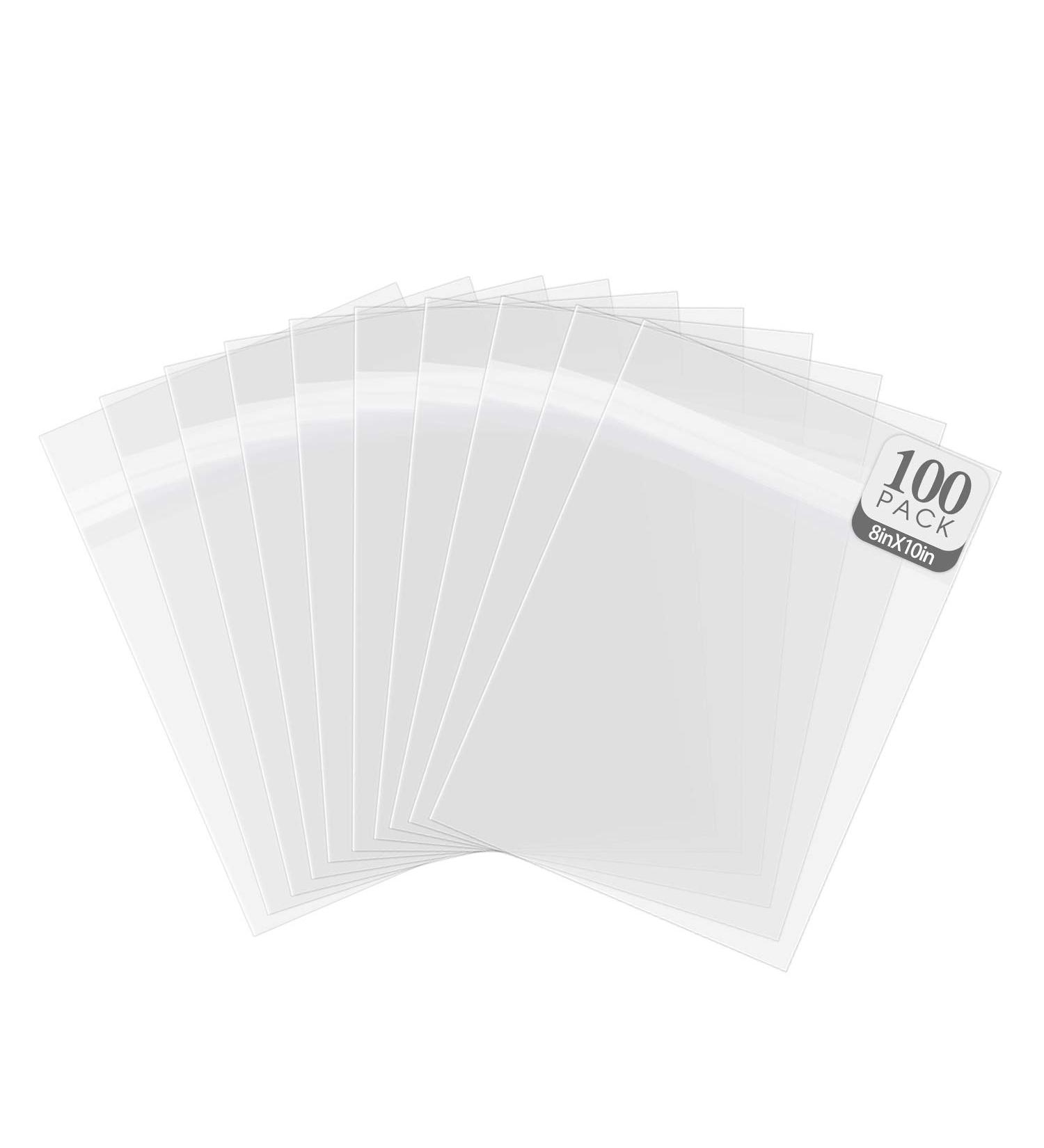 Golden State Art 8x10 Acid-Free Crystal Clear Sleeves - Pack of 100 for Photo Framing Mats/ Mattes - Buy Online on GoSupps.com