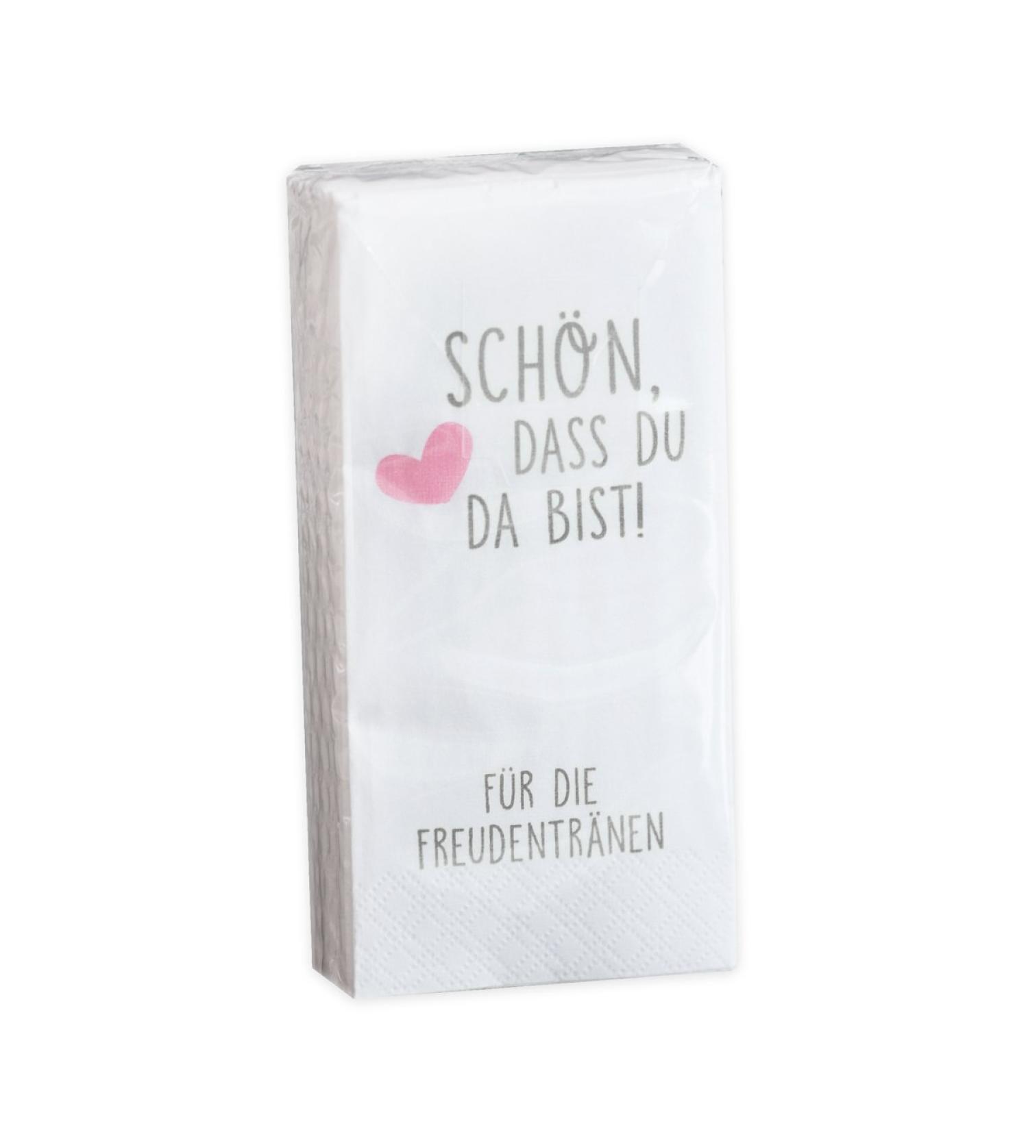 10x10 Handkerchiefs - 'It's Nice That You're Here' Grey-Pink for Weddings Baptisms & Communions | International Shipping Available - Buy Online on GoSupps.com