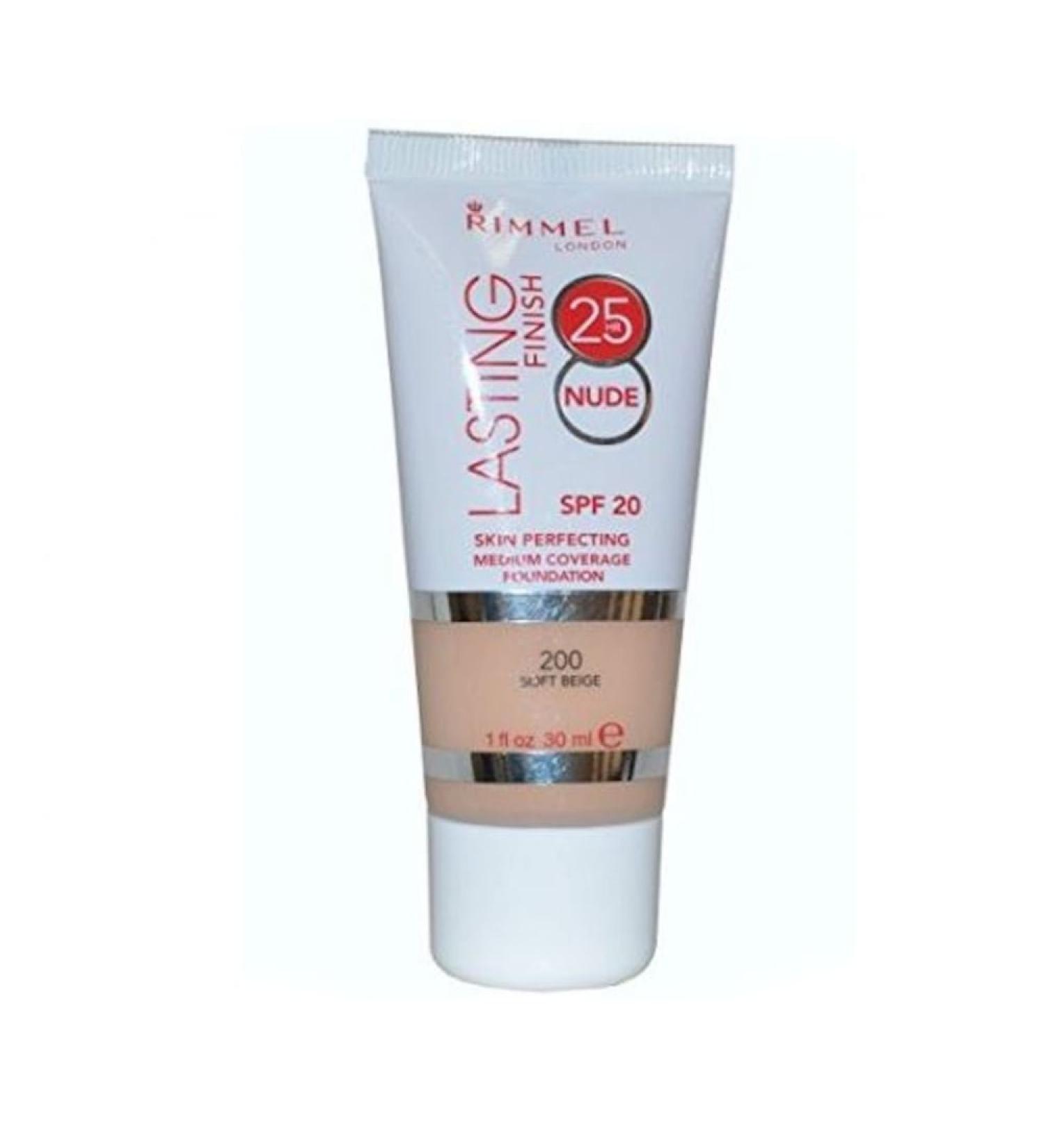 Rimmel Lasting Finish 25hr Skin Perfecting Tube Foundation 30ml - 200 Soft Beige