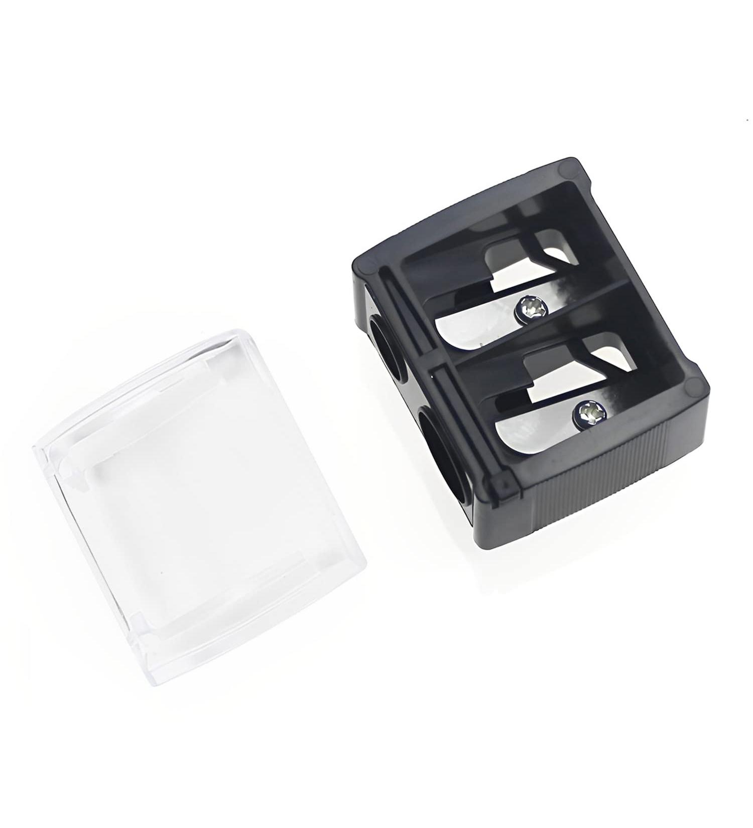 2-in-1 Makeup Pencil Sharpener for Eyeliner, Eyebrow Pencil & Lip Liner - Black - Buy Online on GoSupps.com
