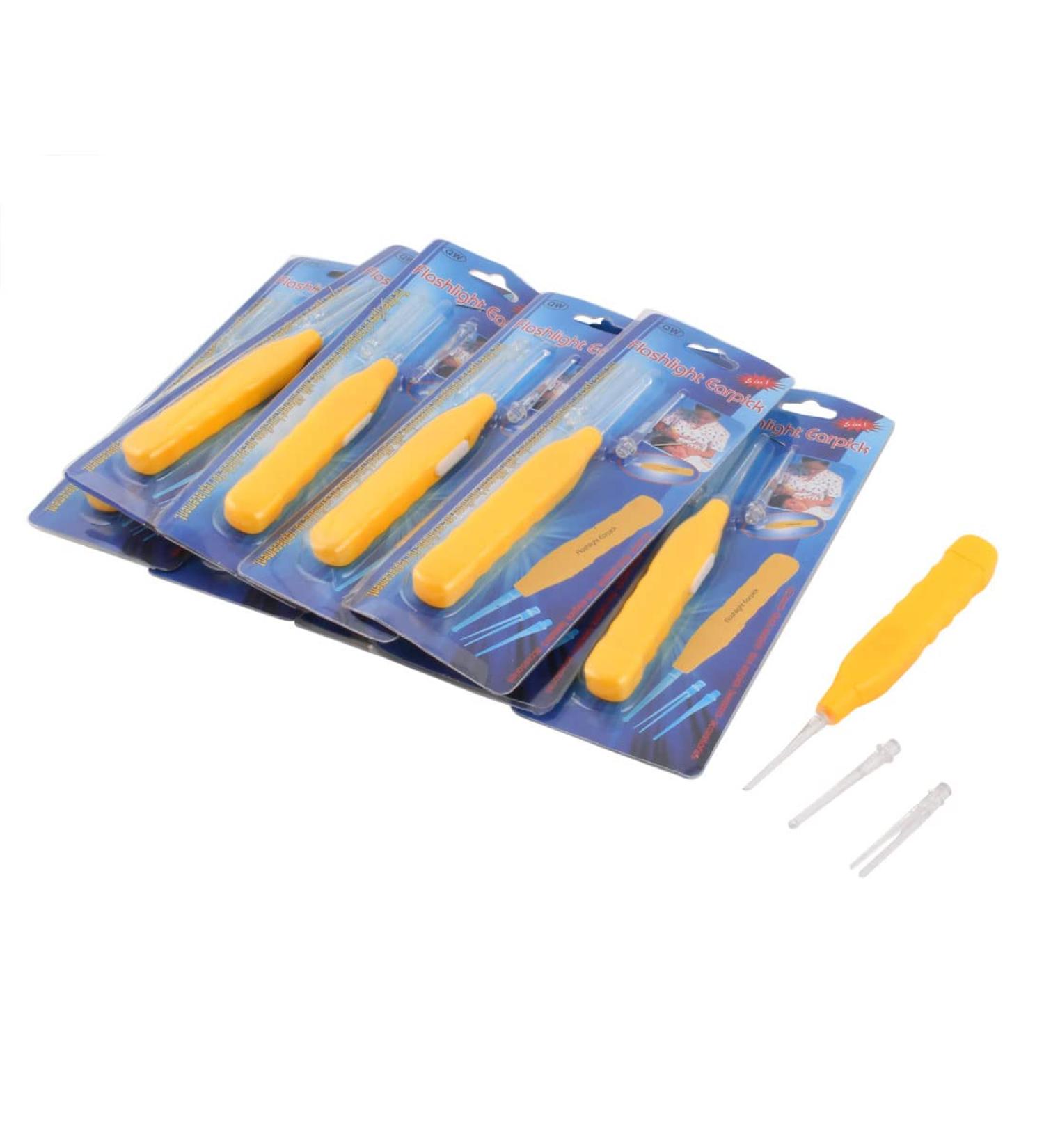 Qtqgoitem Adult Earwax Remover Curette Cerumen Cleaner Tool with LED Light - 10 Pcs - Buy Online on GoSupps.com