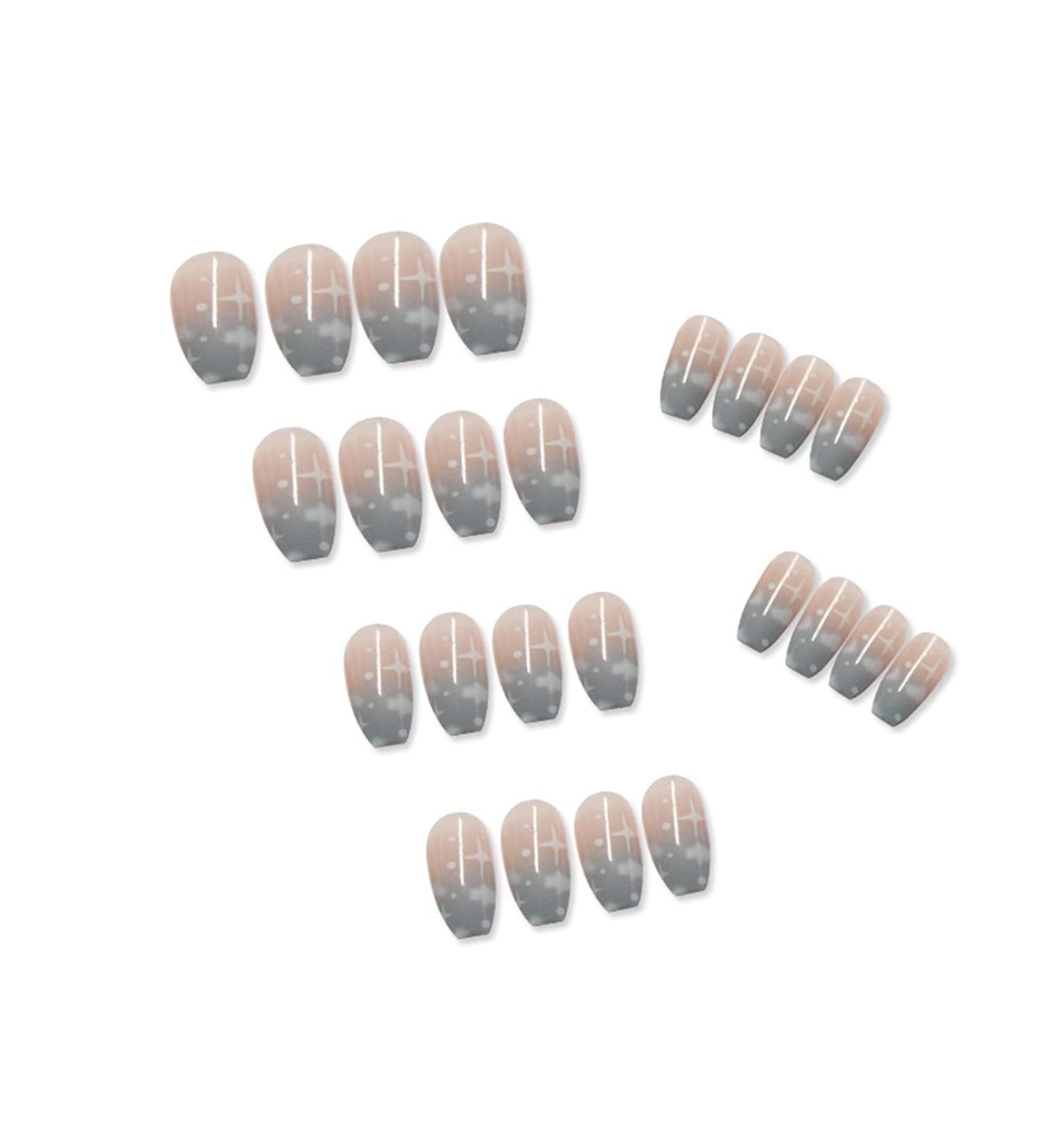 Chtom Ins fake nails wear wear armor removable blue sky cloud nail stone stickers fingernails