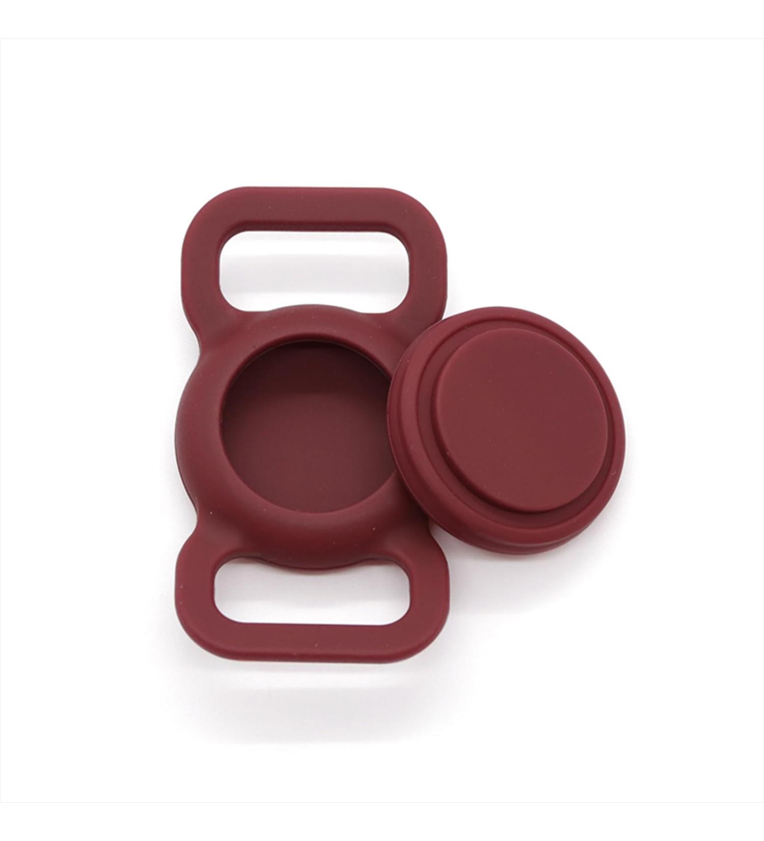 Buy Airtag Dog Collar - GPS Tracking Silicone Cover for Apple Airtag | Anti-Lost Accessories for Pets - Burgundy - Buy Online on GoSupps.com