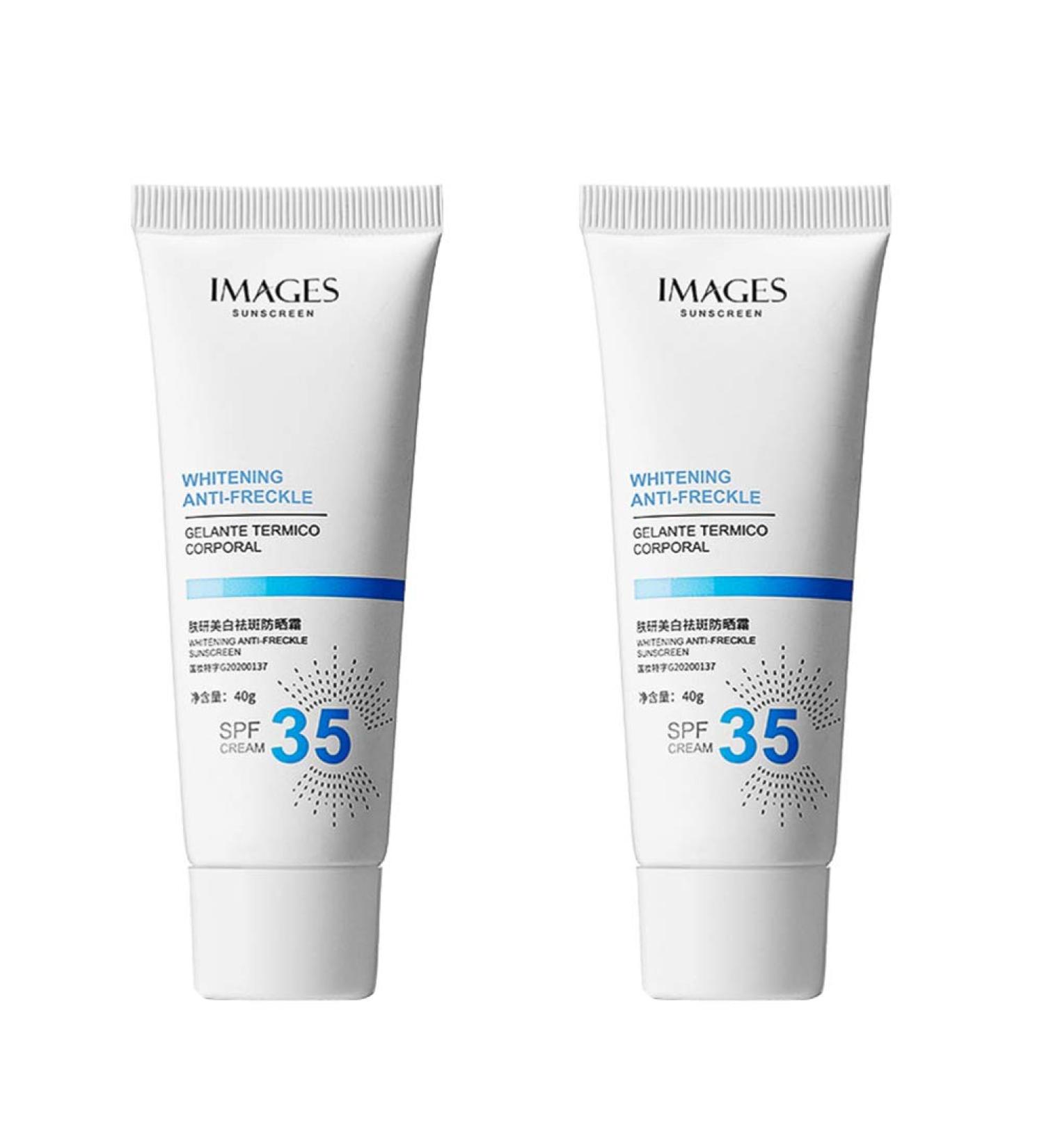 Lurrose 2PCs Moisturizing Sunscreen SPF 35 - Whitening Anti-Summer Facial Lotion for Dry & Sensitive Skin - Ideal for Summer Trips - Buy Online on GoSupps.com