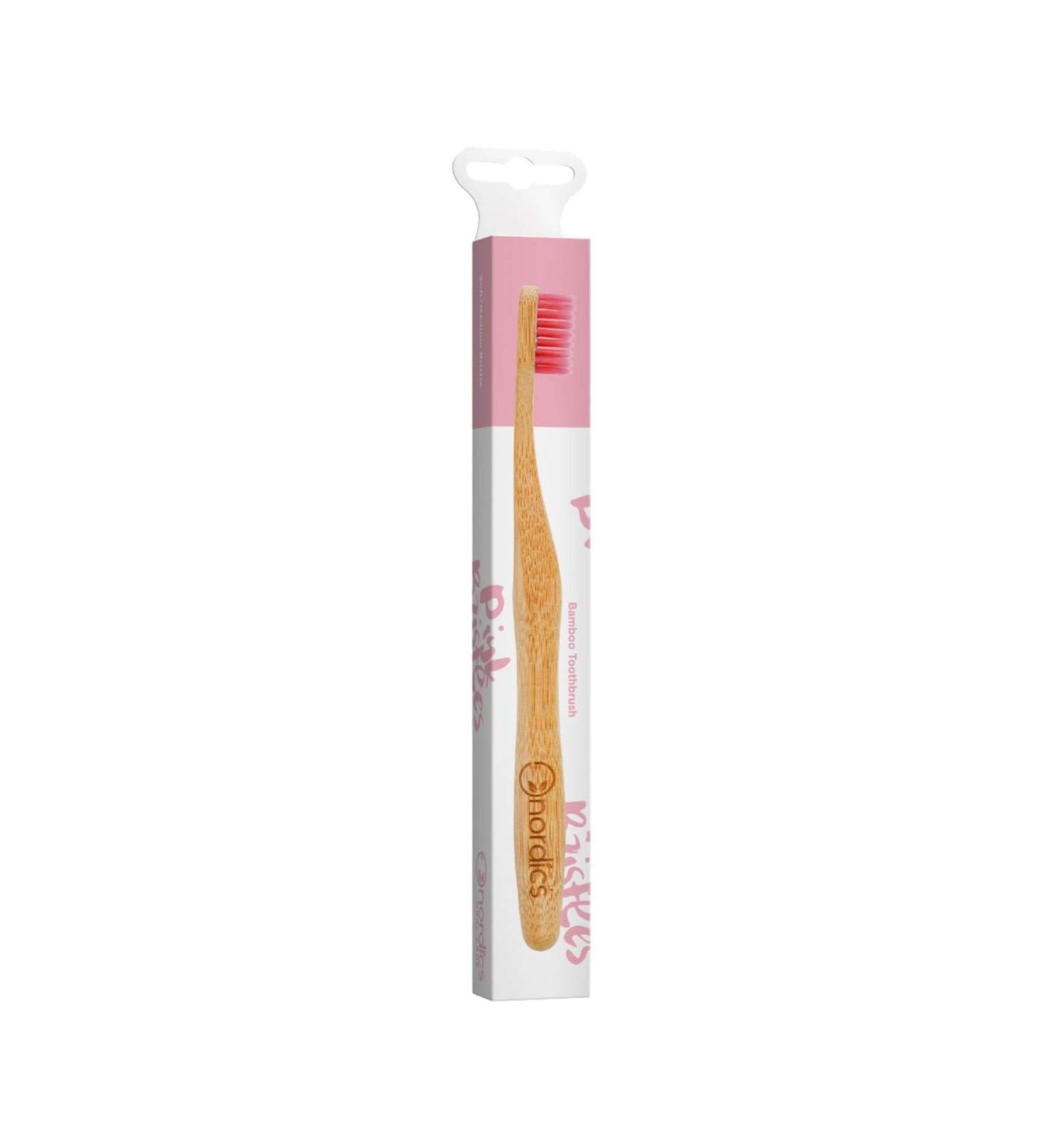 Nordics Organic Care Eco Toothbrush Bamboo with pink bristles 1 piece (1 pack)