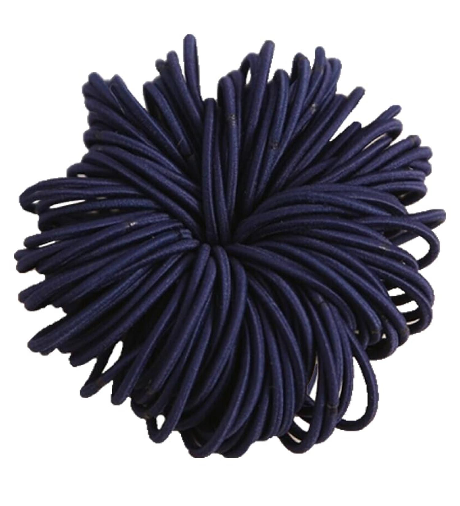 WROLY Hair Bands Hair Bands For Women Ponytail Holders Hair Bobbles Hair Ties 4mm Hairbands Hair Bands For Girls Hair Bobbles Elastic Hair Bands Perfect for Women and Girls (Navy Blue 50-Pcs) 50-Hair Bands (Navy Blue)