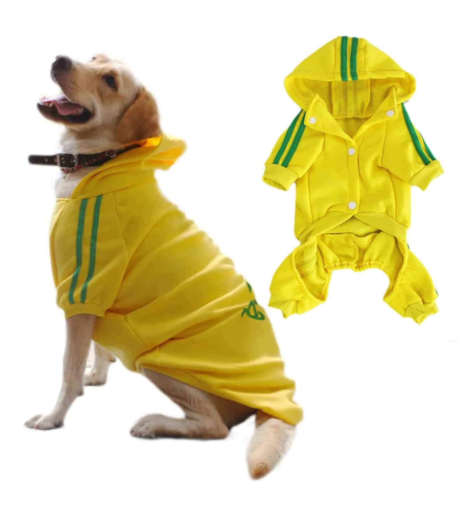 Buy Dogs Hoodies 4 Legs Overall Warm Cotton Sweatshirt Jacket for Small to Large Dogs & Cats - Walray 7XL Yellow - Buy Online on GoSupps.com