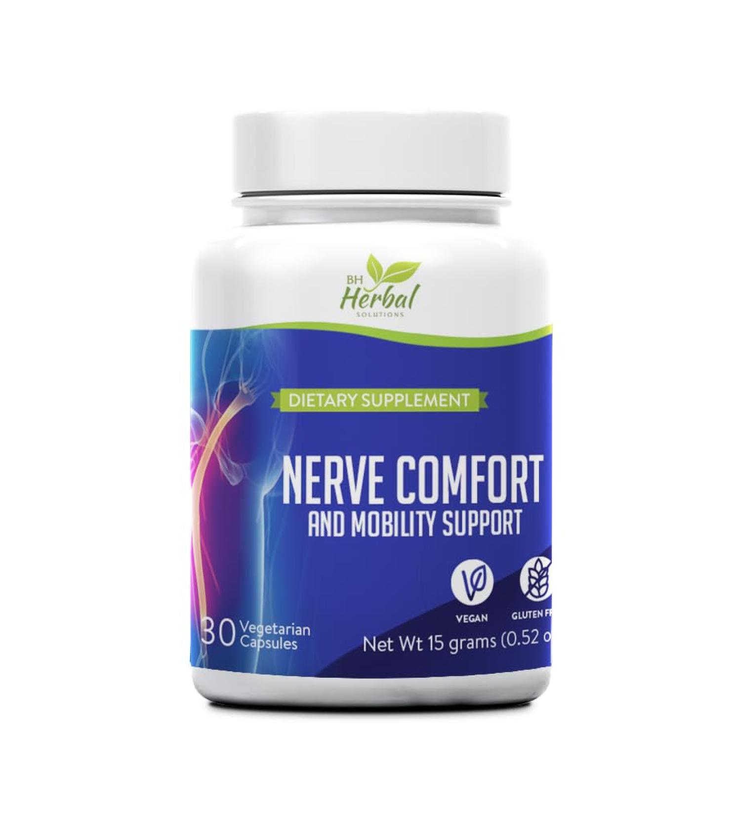 Nerve Comfort and Mobility Support Herbal Supplement for Lower Back and Leg Wellness Promotes Relaxation and Nerve Ease