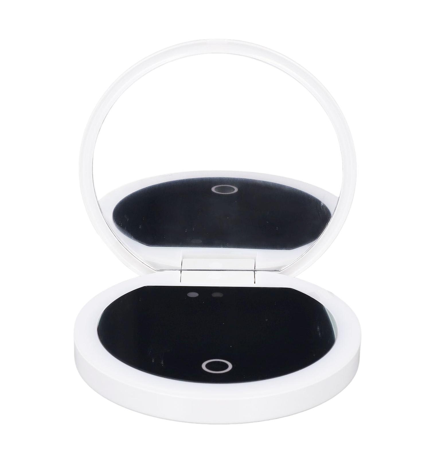 Sunscreen Testing Mirror 2X Magnification Touch Control UV Camera Mirror with LED Light 3.5 Inch Handheld Pocket Mirror for Travel Outdoor - Buy Online on GoSupps.com