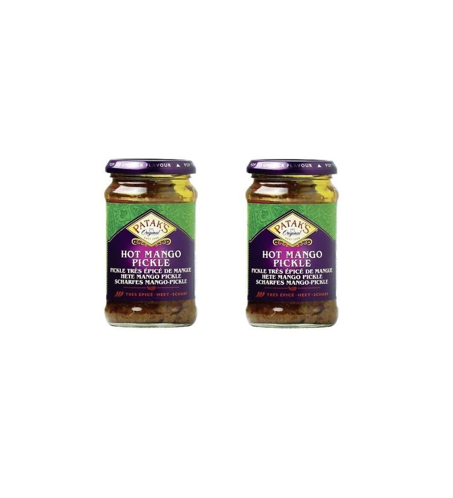 Mango Pickle HOT Pamai Pai Double Pack: 2 x 283g Pataks spicy mango paste side dish India
