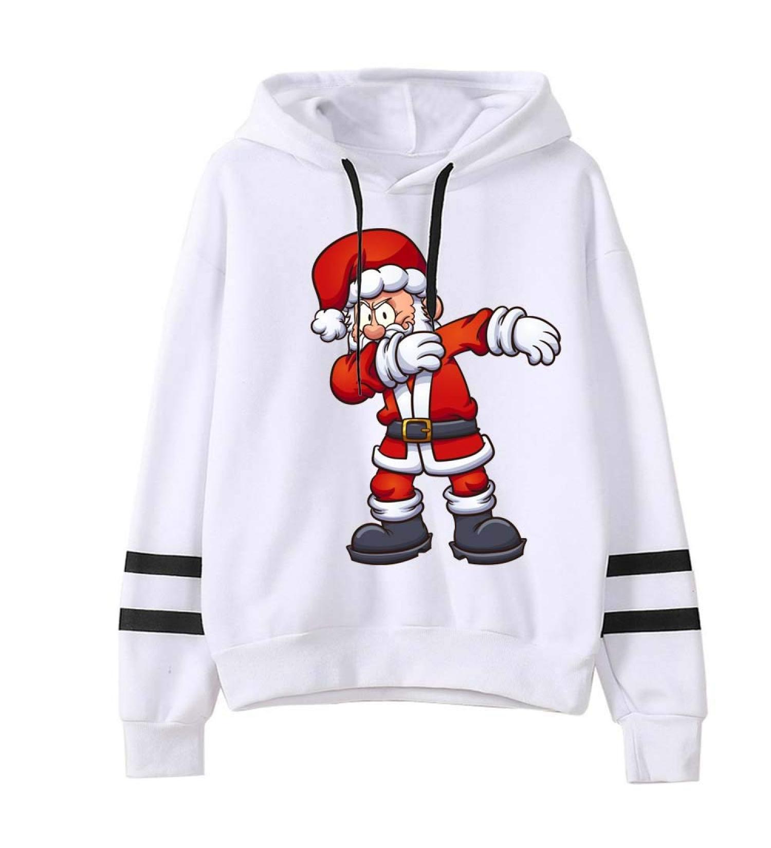 Bigfanshu Womens Dresses Christmas Print Hooded Long Sleeves Sweatshirt Pullover Tops Shirt - Buy Online on GoSupps.com