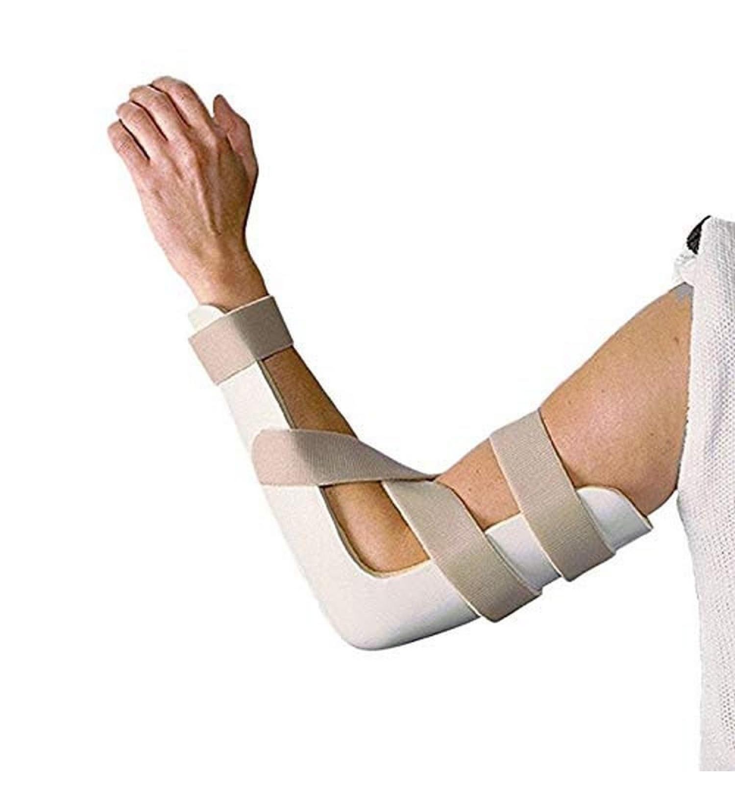 Rolyan Pre-Formed Posterior Elbow Splint - Traditional Version X-Large Size Positions Elbow at a Right Angle 90 Degree Elbow Brace for Recovery from Surgery and Injury Polyform Elbow Support