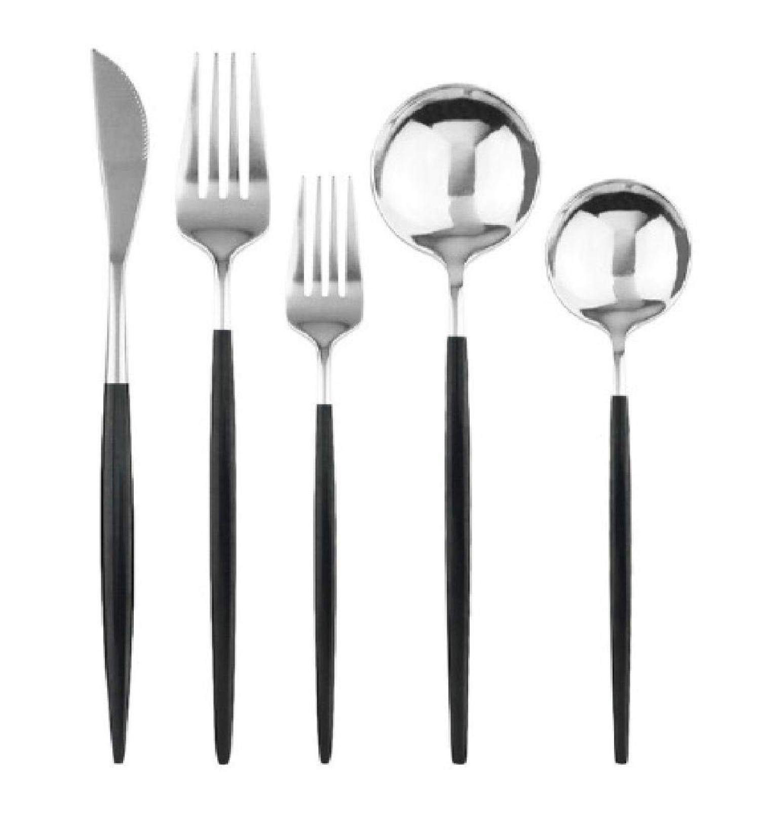 Stainless Steel Steak Cutlery Set Western Dessert Cutlery Cutlery Five Sets Black - Buy Online on GoSupps.com