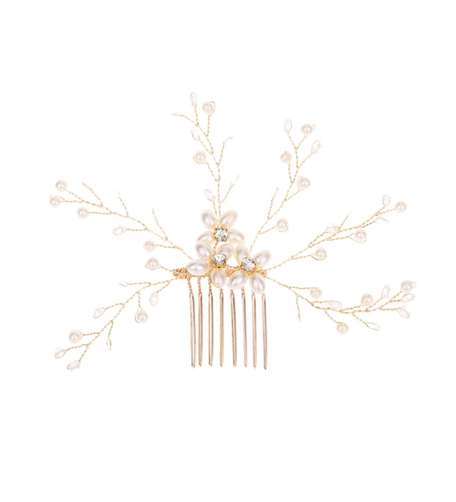 Angoily Wedding Hair Comb Bridal Crystal Headpiece Bride Insert Comb Bride Headpieces for Wedding Tiara For Bride Wedding Girl Child Hairpin Pearl - Buy Online on GoSupps.com
