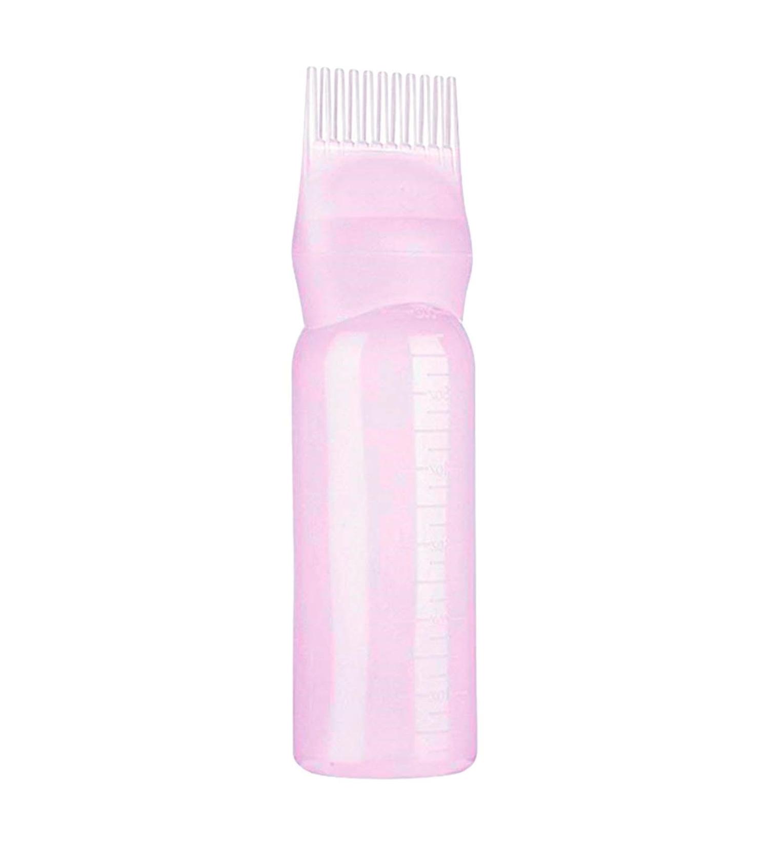 Vbnuyhim Hair Dye Brush Bottle Root Comb Applicator Bottle Hair Oil Applicator Bottle with Brush Oil Applicator Bottle for Hair Scalp Oil Applicator Pink - Buy Online on GoSupps.com
