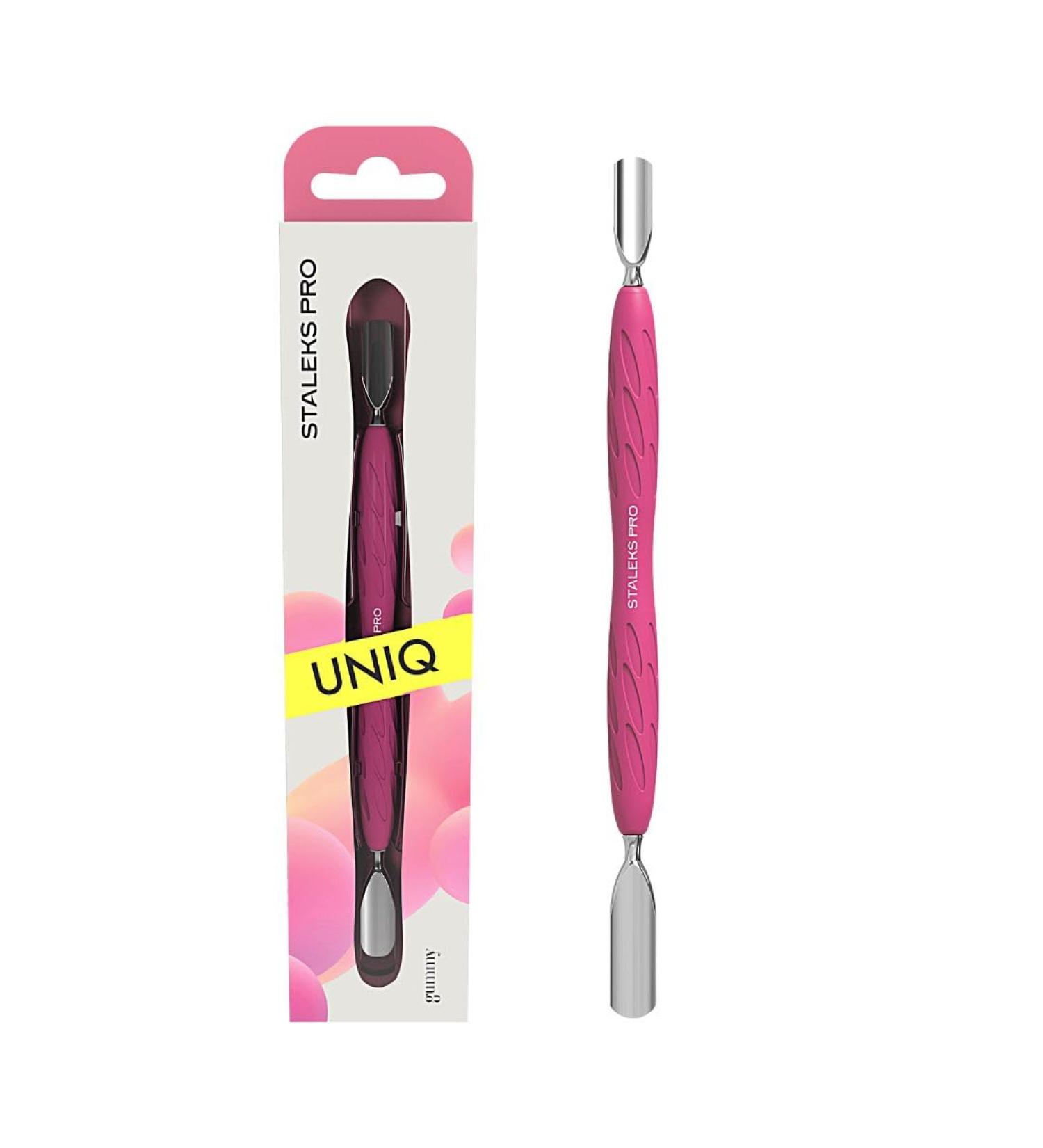 STALEKS PRO by Natury Nails Cuticle Pusher with Rubber Silicone Handle Stainless Steel UNIQ 10/1 - Buy Online on GoSupps.com