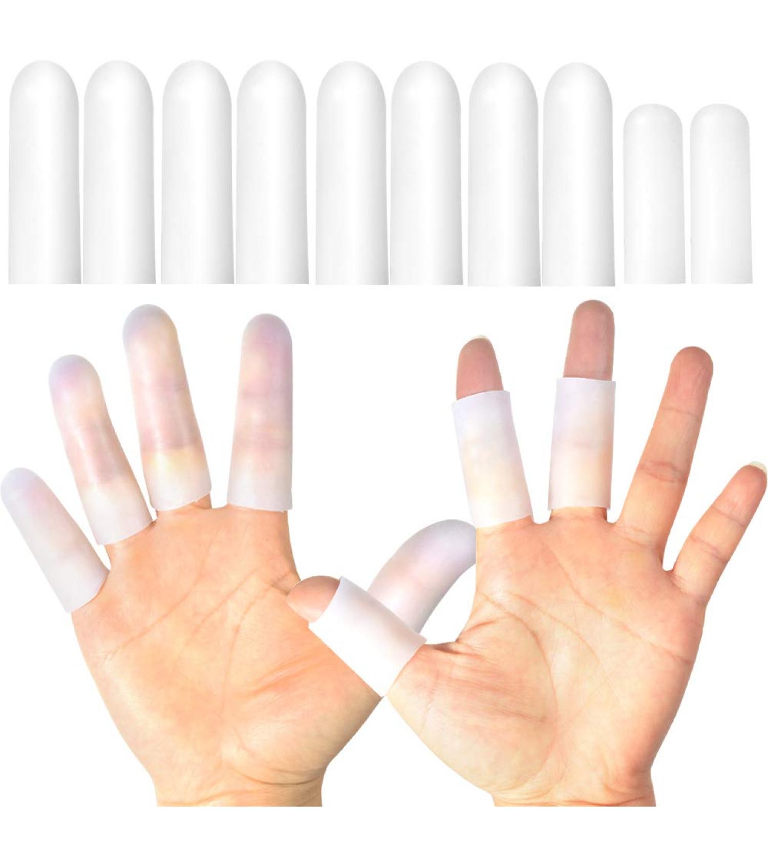 Silicone Finger Protectors for Men - 10 Pack Gel Finger Cots for Pain Relief from Cracked Tips & Arthritis - Buy Online on GoSupps.com