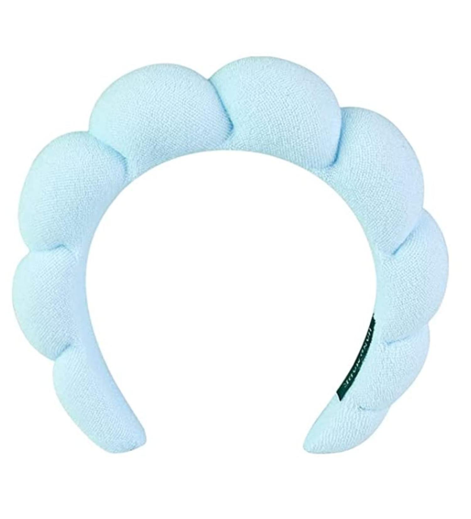 Spa Headband for Girls & Women - Sponge & Terry Cloth Hairband for Skincare, Makeup, Shower - Light Green Croissant Headband - Buy Online on GoSupps.com