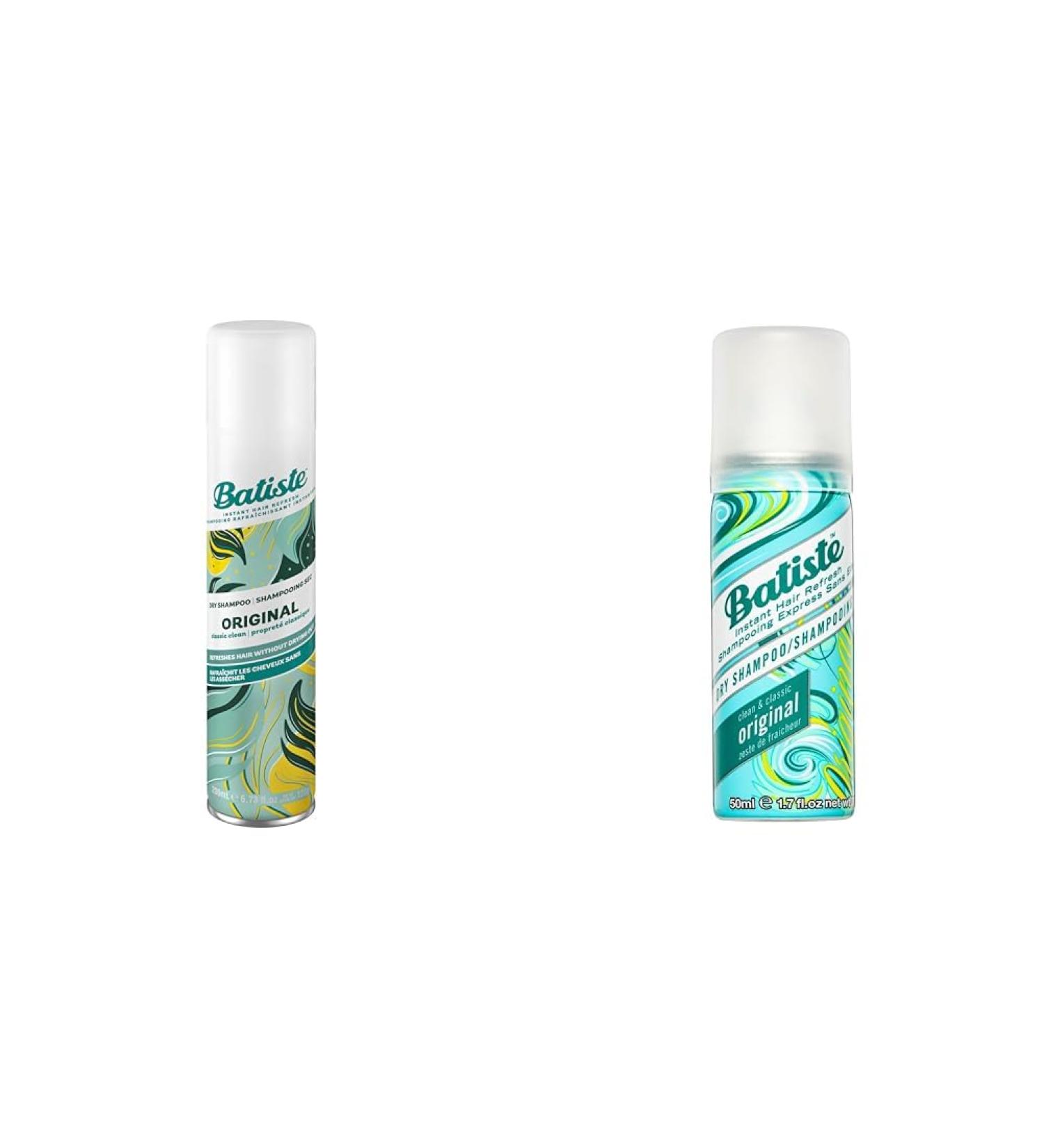 Batiste Dry Shampoo Spray Original Scent 200-ml (Packaging may vary) & Dry Shampoo Spray Original Scent Mini Size Refresh Hair and Absorb Oil Between Washes - Buy Online on GoSupps.com