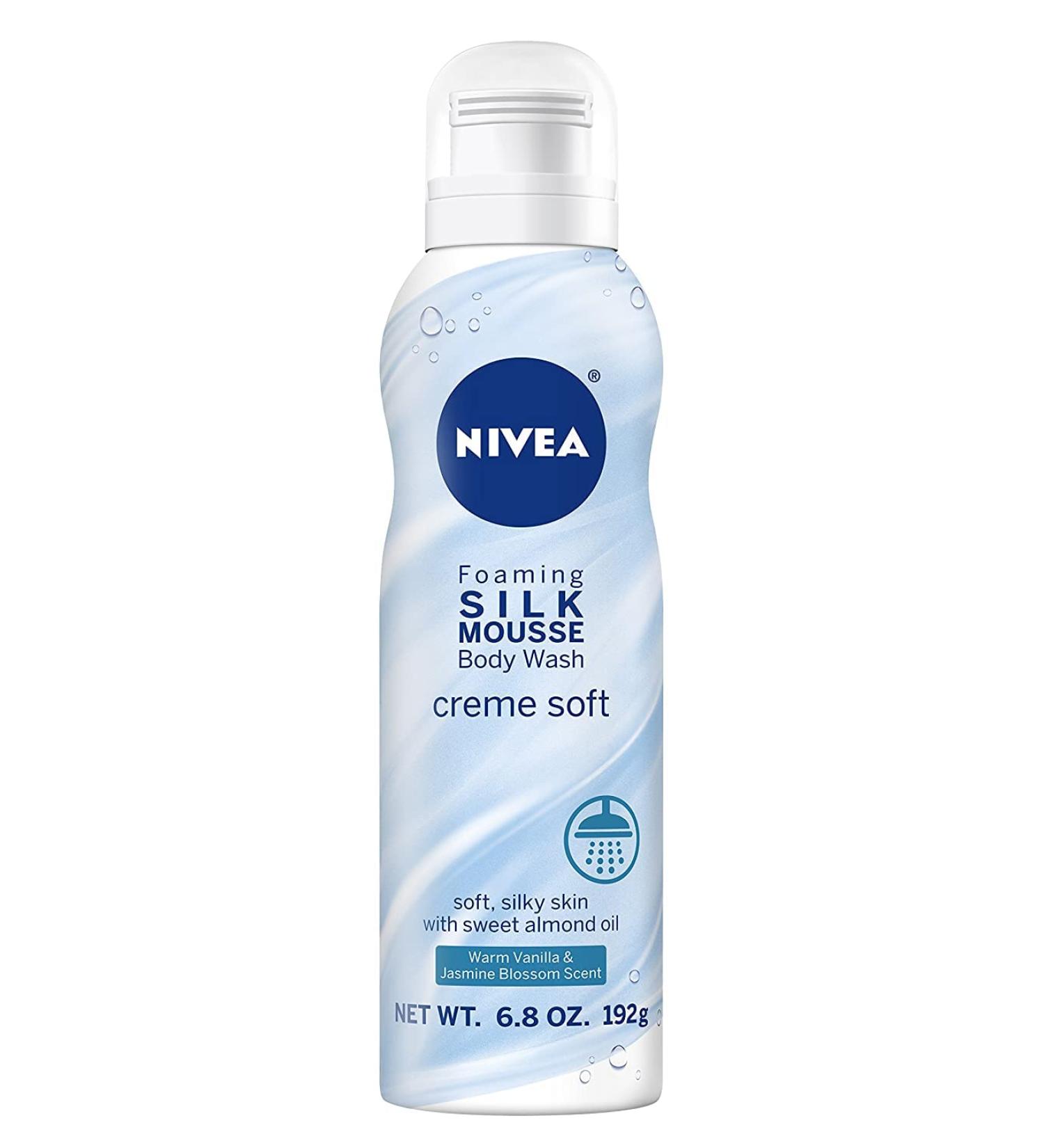 Nivea Creme Soft Foaming Silk Mousse Body Wash - Vanilla & Jasmine Blossom 6.8 oz | International Shipping Available - Buy Online on GoSupps.com