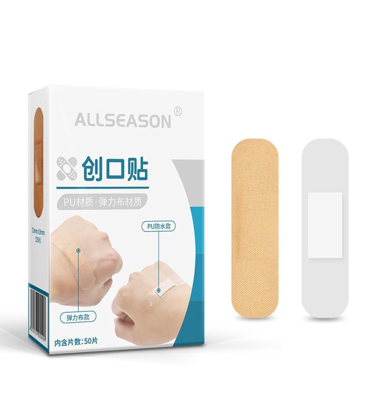 Adhesive Bandages 100PCS - Flexible Breathable & Waterproof Fingertip Bandages for First Aid | Bulk Fabric Wound Skin Wrap - Buy Online on GoSupps.com