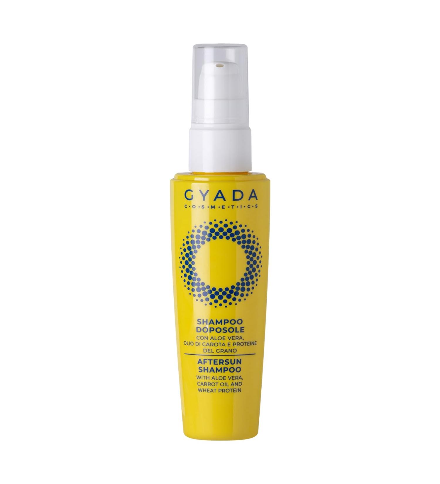  GYADA COSMETICS GYADA COSMETICS After-Sun Shampoo Moisturizing Shampoo for Frequent Washes removes residues of salt chlorine sand and sunscreen with aloe vera carrot oil and wheat proteins 75 ml - Buy Online on GoSupps.com