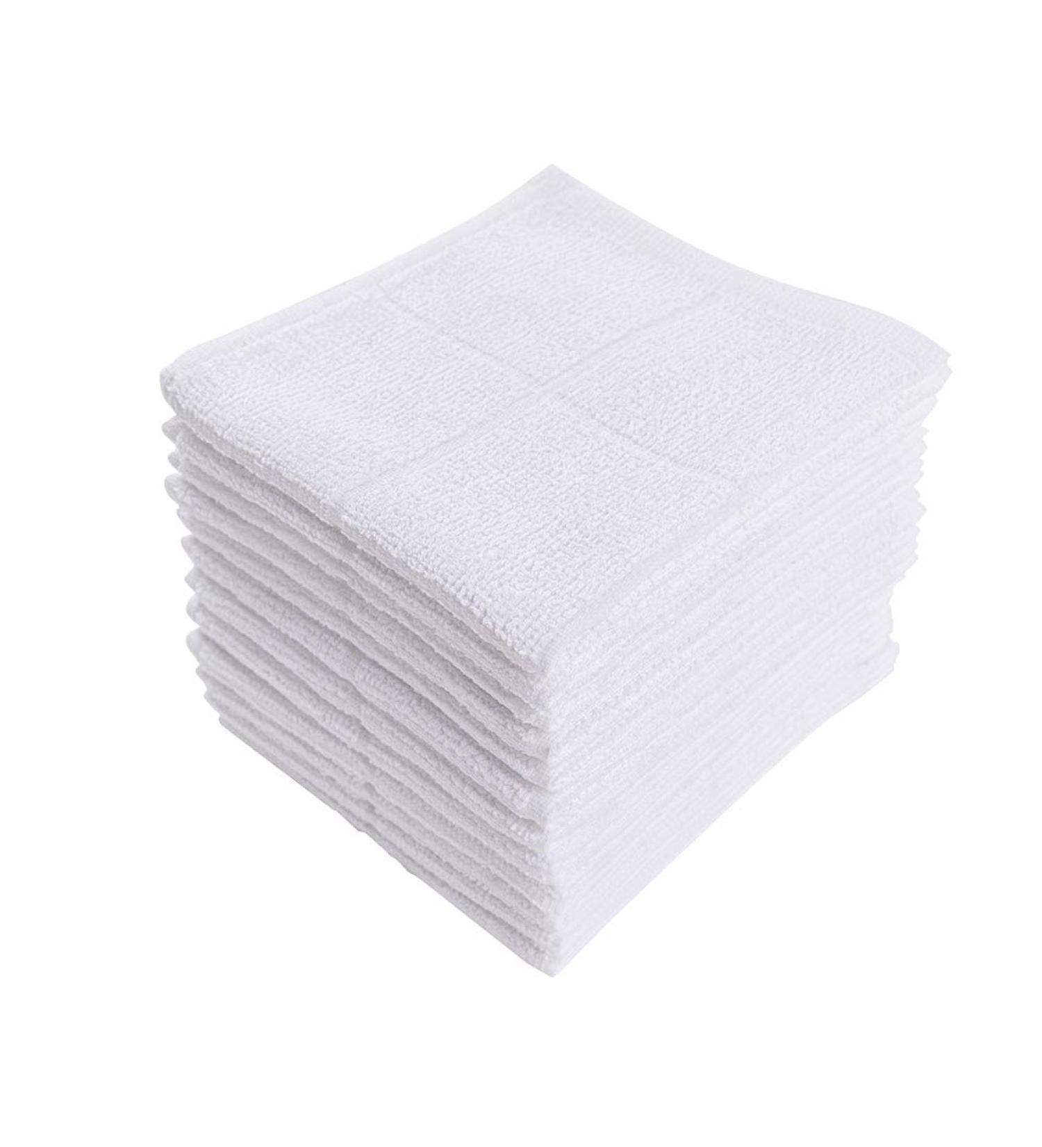 Highly Absorbent 100% Cotton Kitchen Dishcloths - 12 Pack White Dish Rags for Washing Dishes and Cleaning (11 x 11 Inches) - Buy Online on GoSupps.com