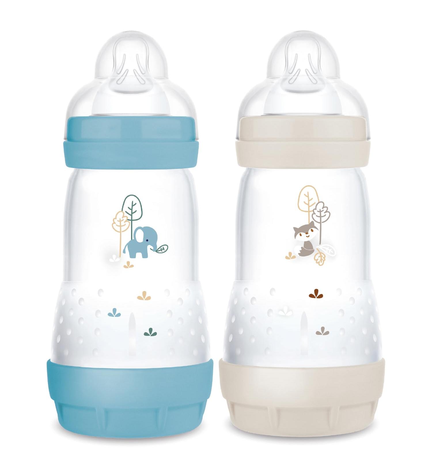MAM Easy Start Anti-Colic Baby Bottles 2+ Months Medium Flow (2 x 260 ml) Ocean + Sand Bottle to Reduce Colic - Buy Online on GoSupps.com