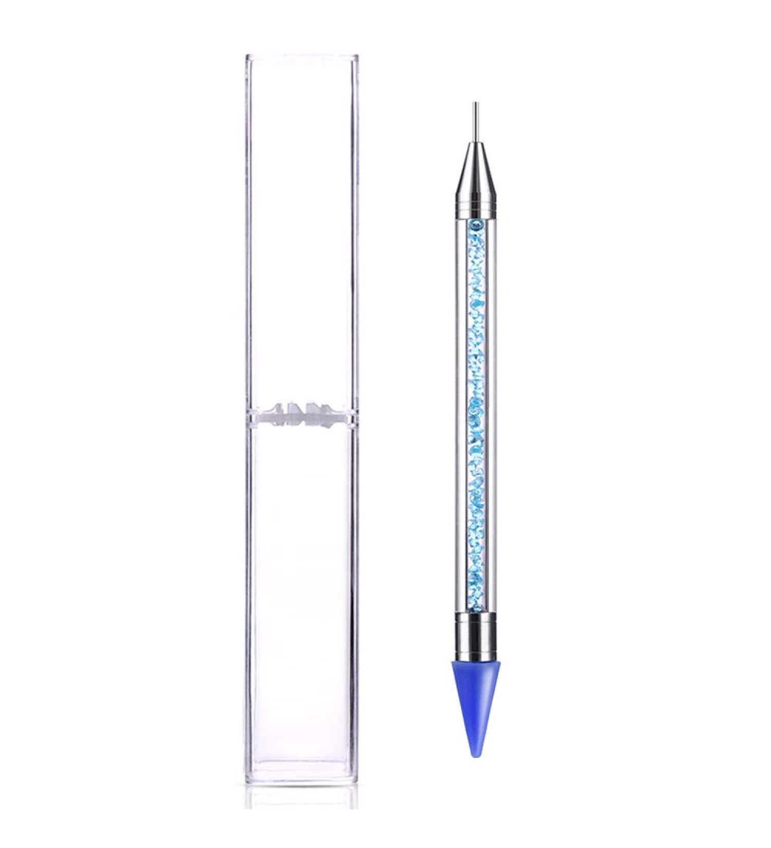 Onwon Dual-Ended Nail Rhinestone Picker Wax Tip Pencil | Dotting Pen Beads Gems Crystals Studs Picker with Acrylic Handle | Manicure Nail Art Tool | Blue - Buy Online on GoSupps.com