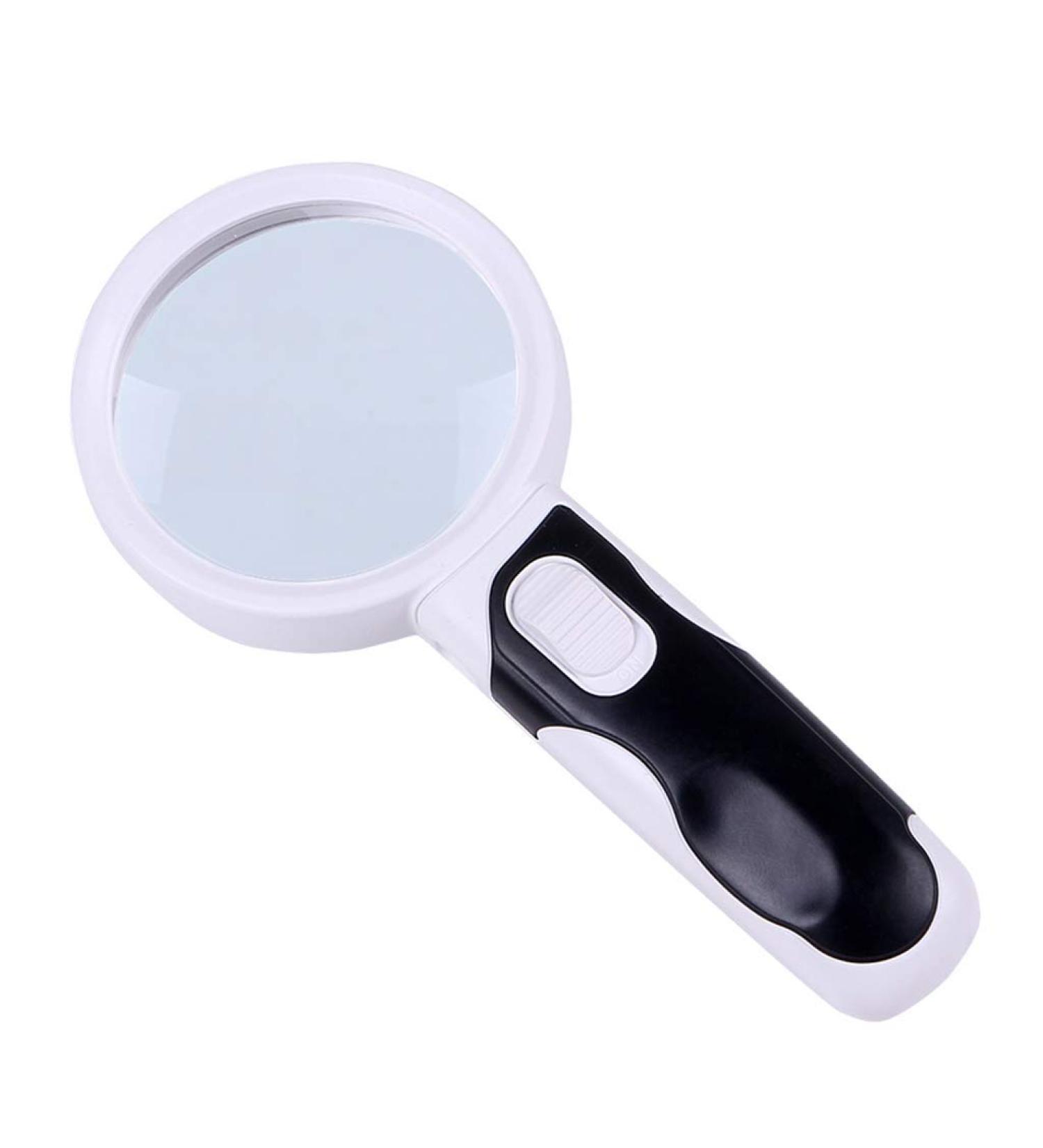Holding Reading Magnifier 20 Times High Definition Double Lens Glass 80mm with LED Lights - Buy Online on GoSupps.com
