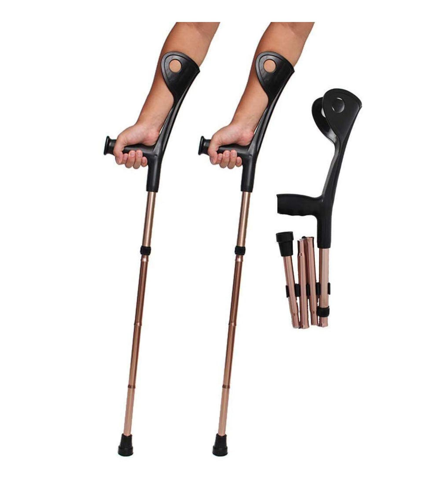 (1 Pair) Forearm Crutches with Adjustable Support Crutches Adults Crutches Golden Open Cuff Crutches for Mobility and Accessibility After a Leg Injury or Surgery Mobility Aid for Foot Selfless - Buy Online on GoSupps.com