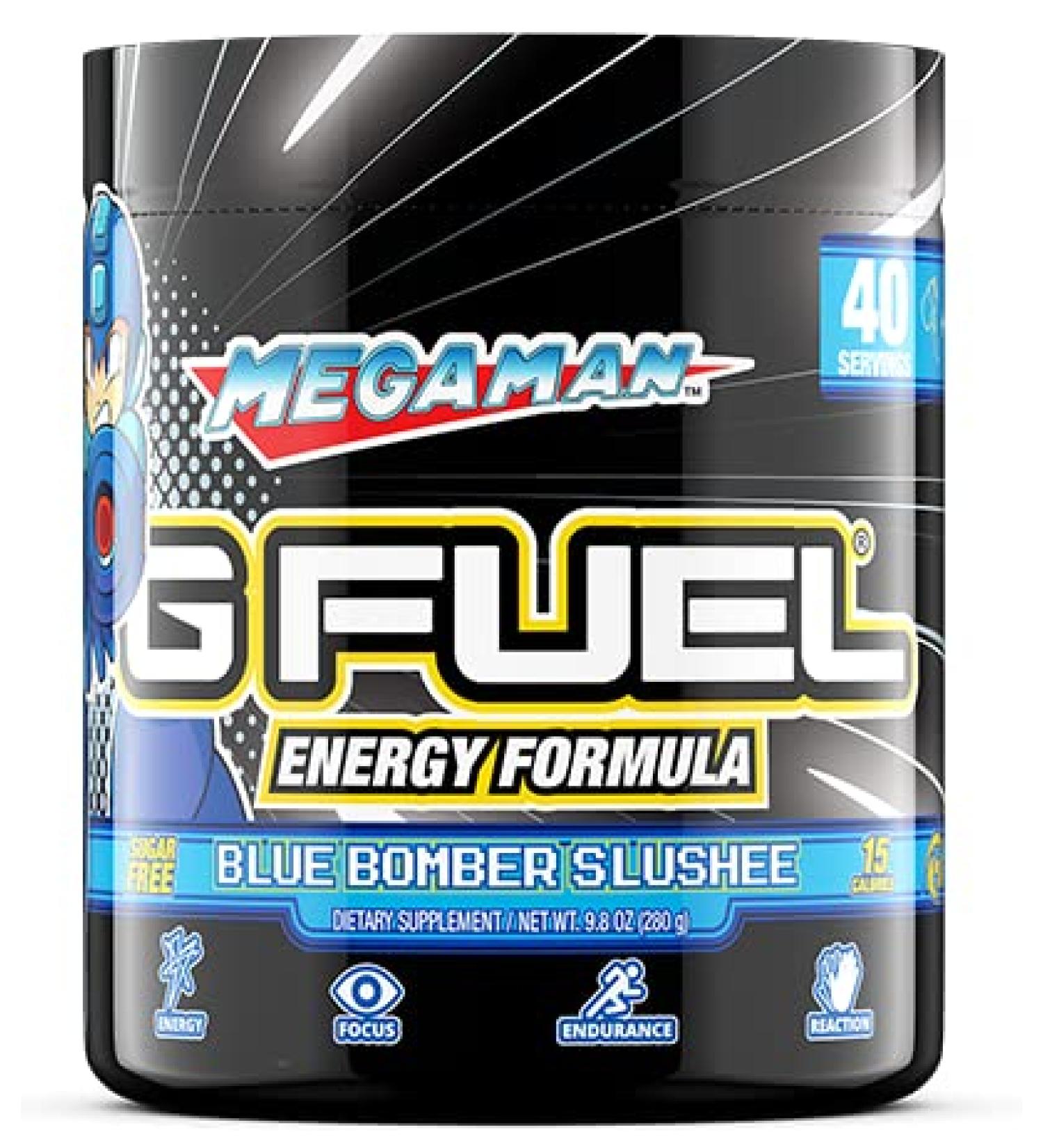 G Fuel Mega Man Blue Bomber Slushee Elite Energy Powder - 9.8 oz (40 Servings) - Buy Online on GoSupps.com