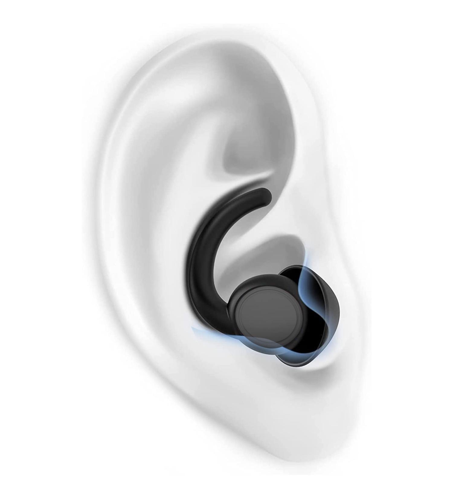 WUTAN 27.7dB Noise Cancelling Ear Plugs for Sleeping - Silicone Sound Blocking Earplugs for Sleep, Flights, Noise Reduction - Black - Buy Online on GoSupps.com