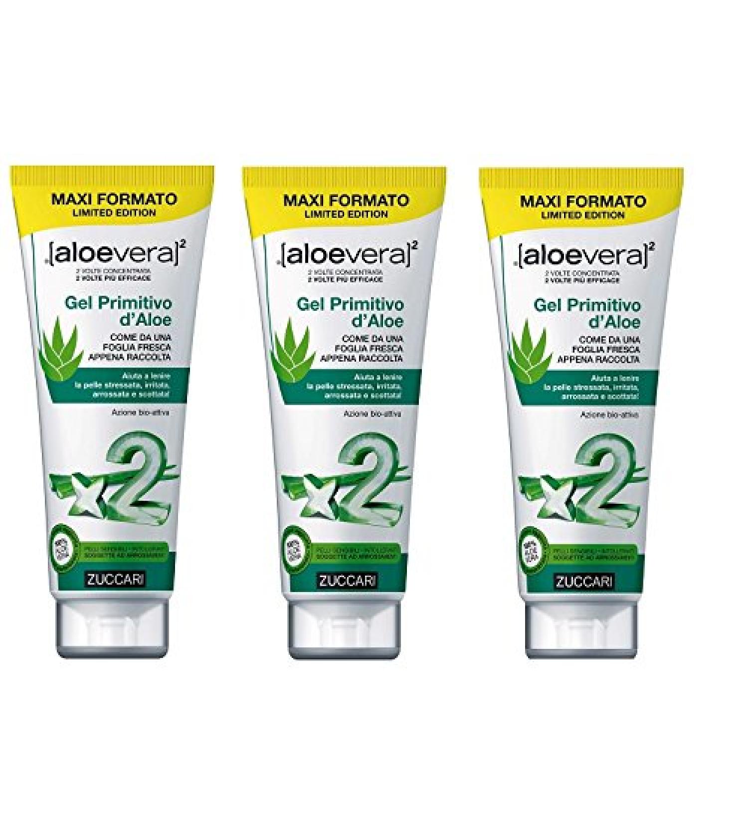 Zuccari Primitive Aloe Gel x2 – 3 x 250 ml Boxes Protects, Repairs, Idrata and Lenisce also more sensitive skin, stressata and redness