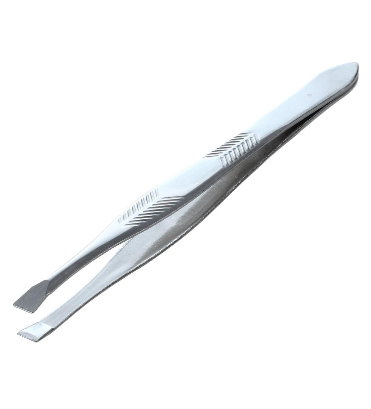 Silver Tone Stainless Steel 3.5" Length Tweezer for Eyebrow - Buy Online on GoSupps.com