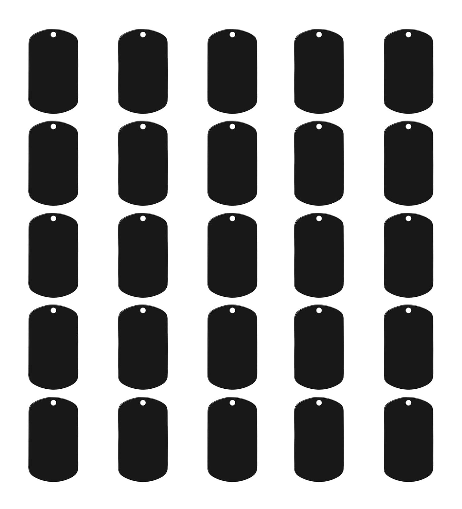 KSvaye 25-Pack Aluminum Dog Pendant Blanks - Engravable Keychain Blanks for Handicrafts (3x5 cm) - Black with Hole - Buy Online on GoSupps.com