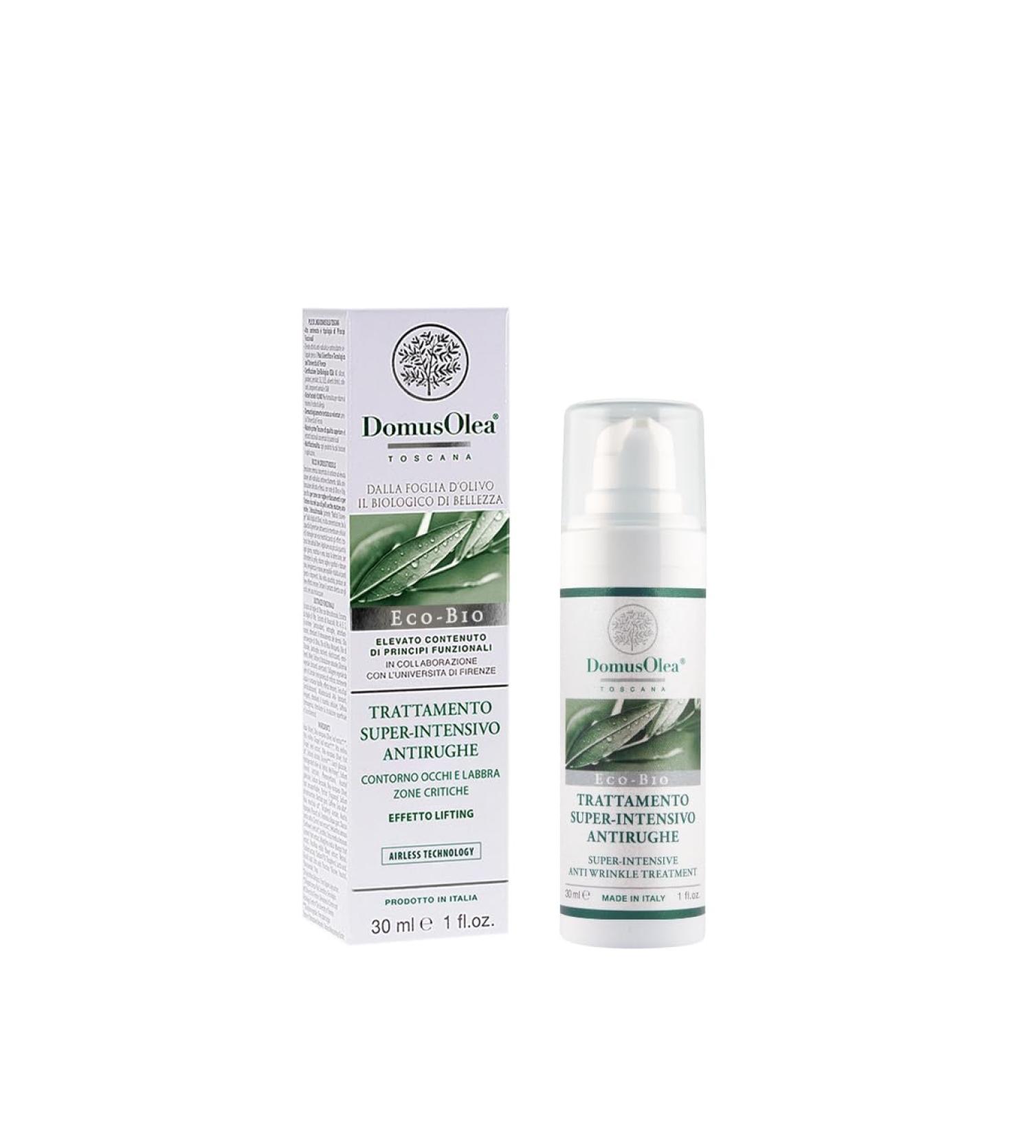 Domus Olea Toscana SUPER-INTENSIVE ANTI-WRINKLE TREATMENT - Eye and Lip Contour - With Screw Phytocomplex and AHA - Rich Texture - 30ml - Domus Olea Toscana