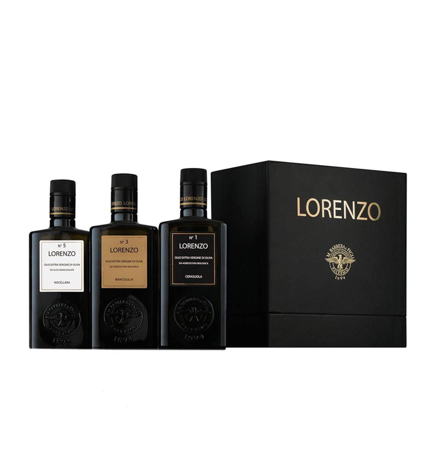  Manfredi Barbera Extra Virgin Olive Oil Gift Box "I Tre Lorenzo" Barbera 500ml x 3 - Buy Online on GoSupps.com