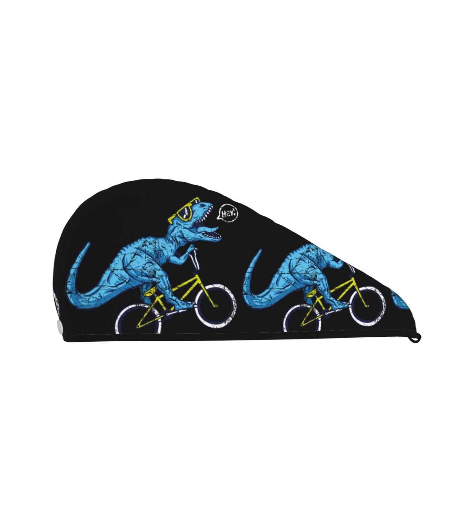 Fun Riding Dinosaur Microfiber Hair Towel | Soft Super Absorbent Quick Dry Wrap for Long Curly & Thick Hair | Coral Velvet | Ideal for Women - Buy Online on GoSupps.com