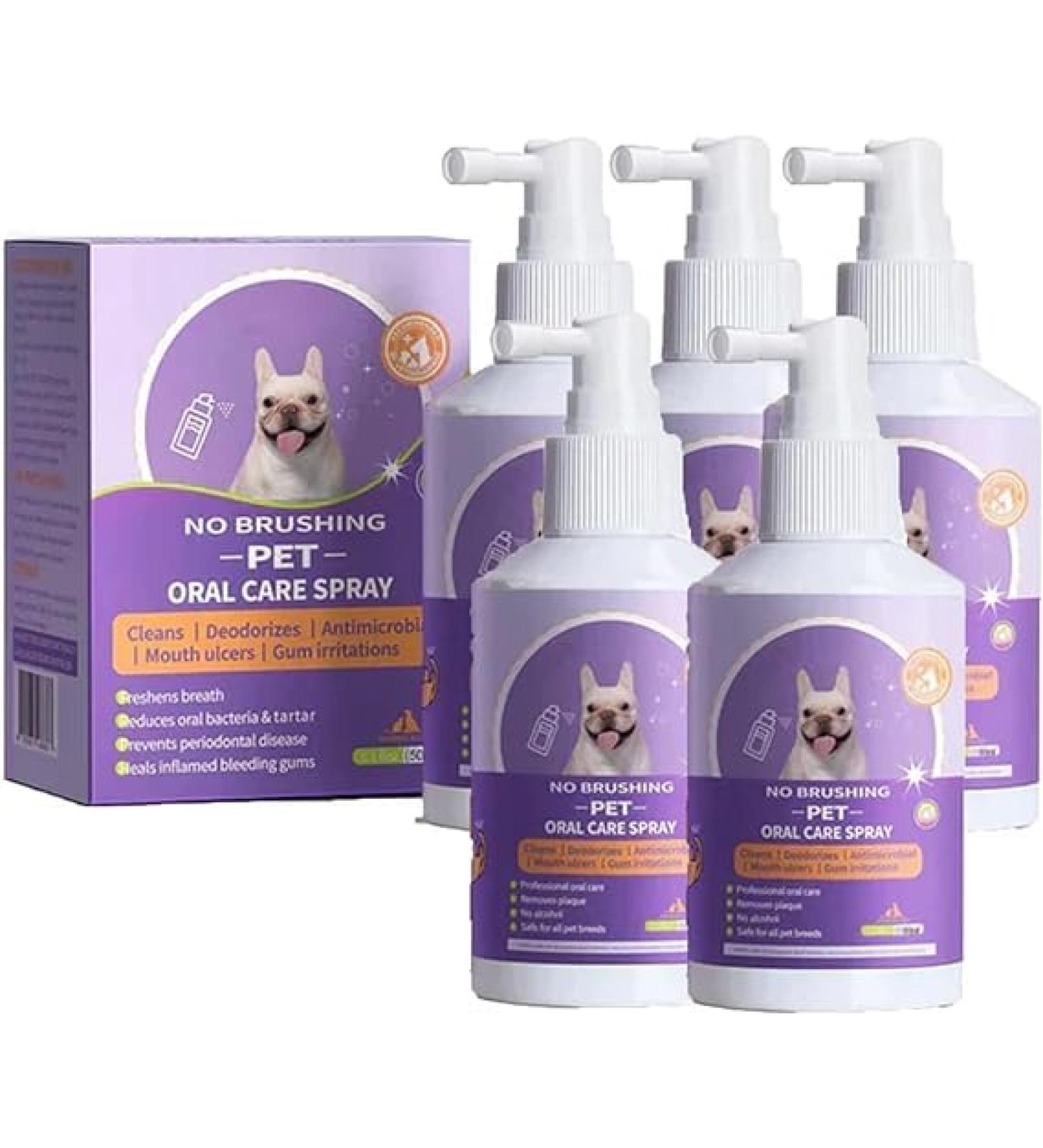 1/2/3/4/5Pcs Pet Oral Spray Clean Teeth Teeth Cleaning Spray for Dogs & Cats cat Spray Pet Breath Freshener Spray Care Cleaner Pet Bad Breath Treatment (5 Bottle) - Buy Online on GoSupps.com