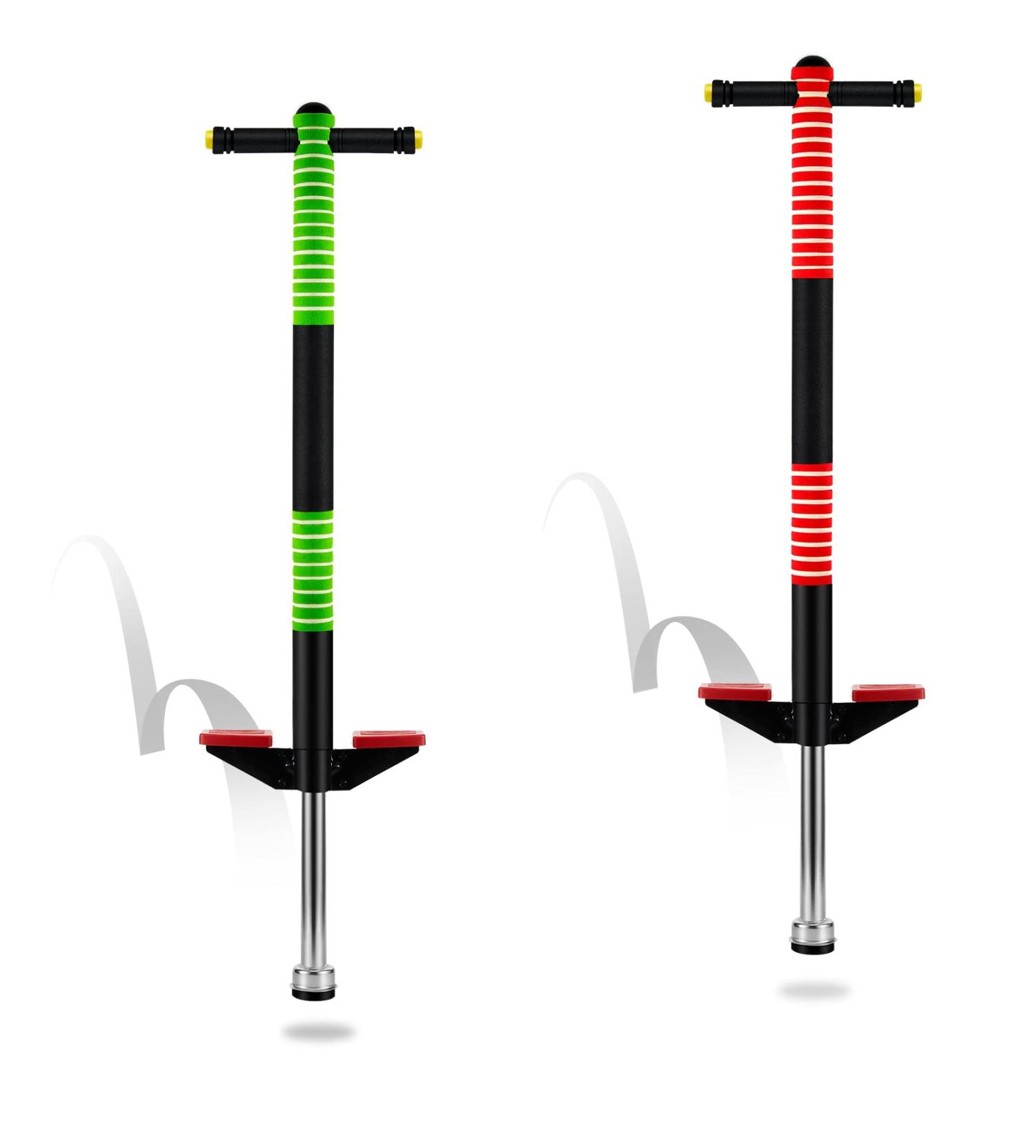 Meooeck 2 Pcs Bounce Pogo Stick for Kids Age 5 and Up | Foam Jolt Pogo Jumper for Body Balance Exercise | Green and Red - Buy Online on GoSupps.com