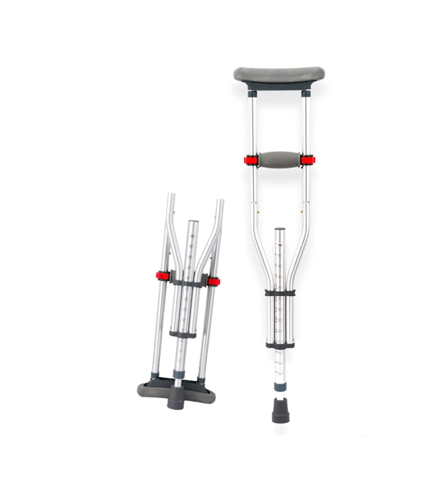 Foldable Underarm Crutches Aluminum Crutches for Adults Medical Adjustable Crutches with Comfortable Underarm Pads and Handles Applicable Height 140-200cm/4' 5''-6' 5'' Anniversary Lucky Star Silver 1 count - Buy Online on GoSupps.com