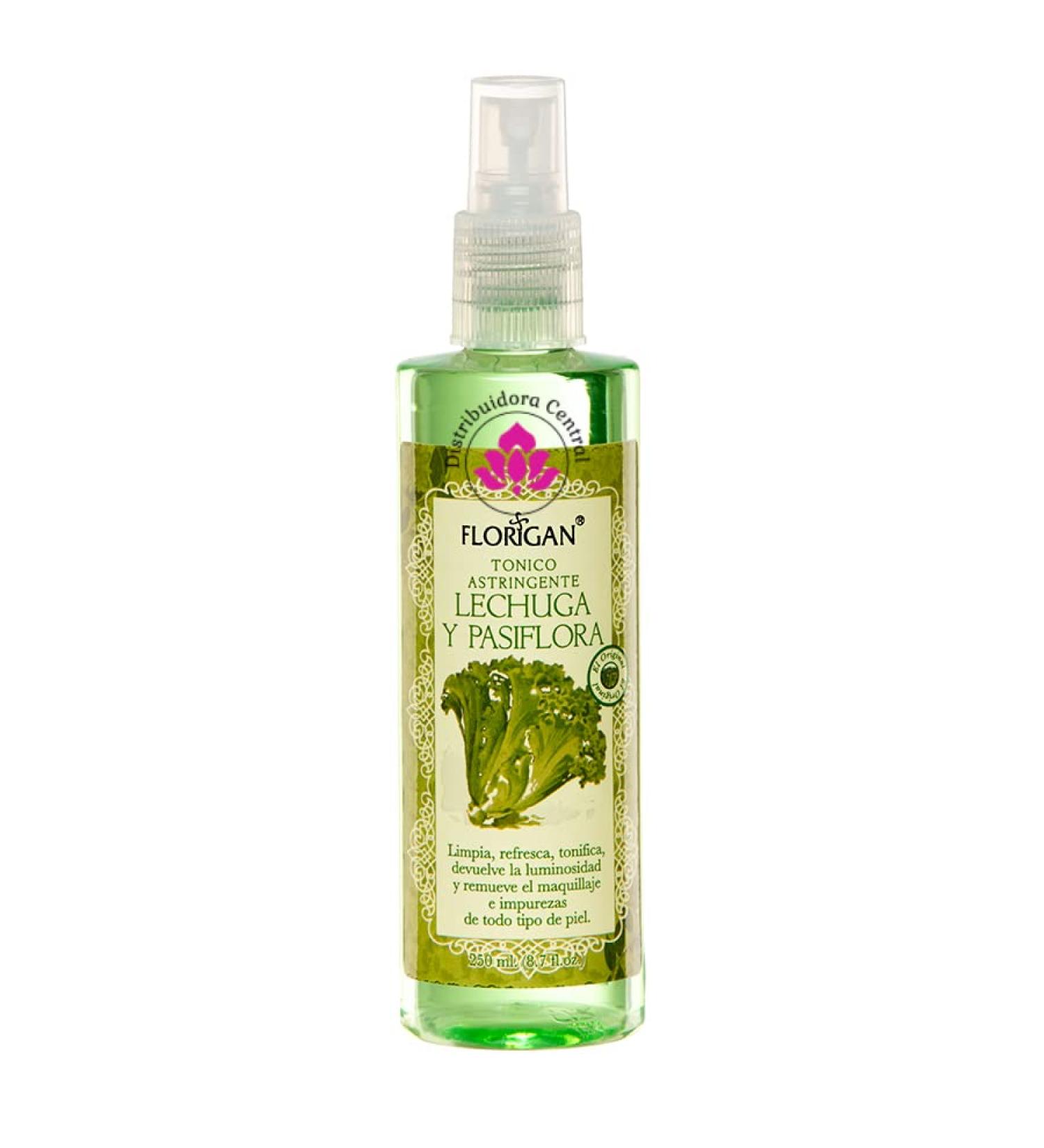 Astringent Face Tonic Make-Up Remover Lettuce & Passion Flower Extracts Lechuga y Pasiflora Florigan 250ml. - Buy Online on GoSupps.com