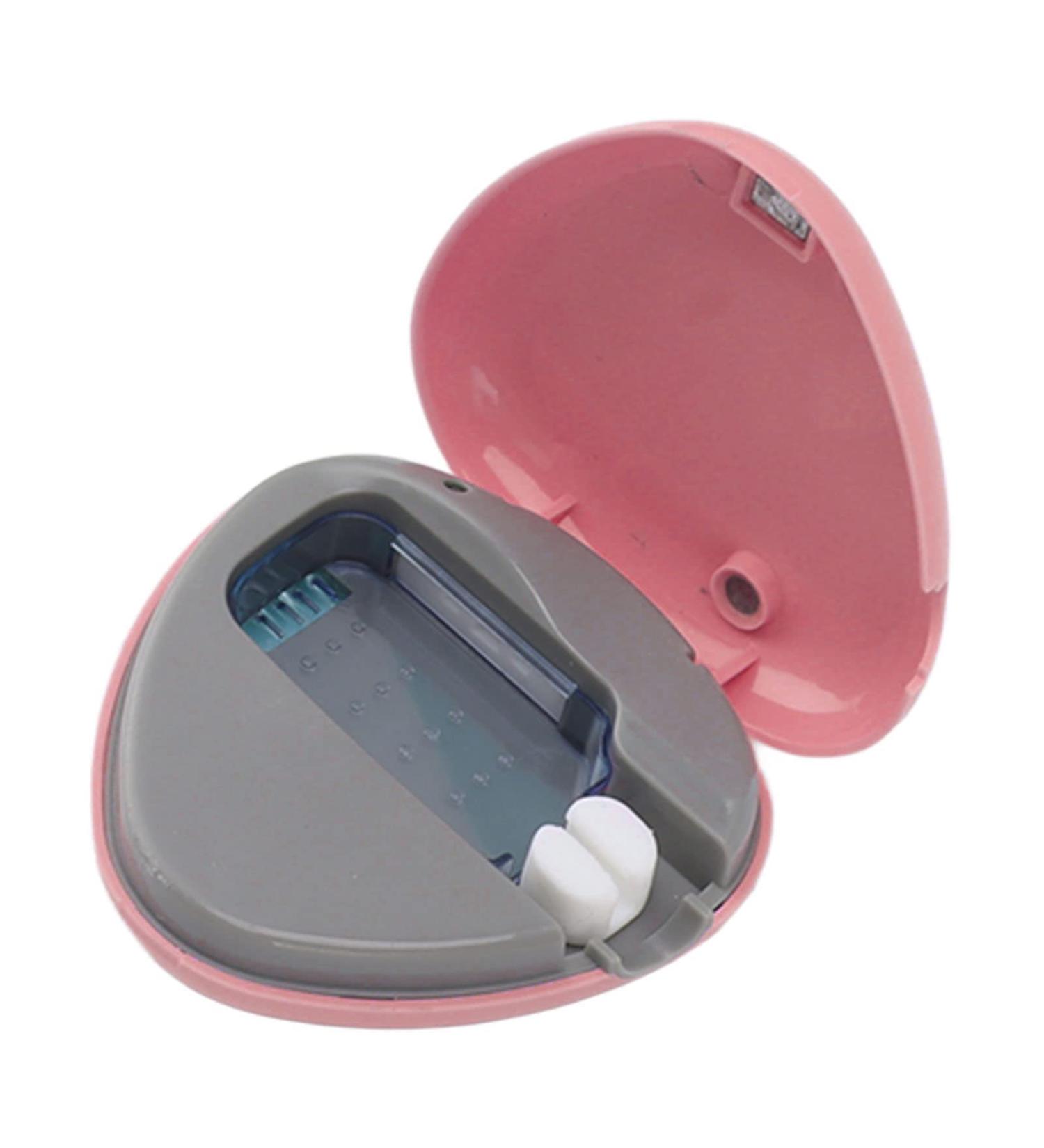 LEYT Toothbrush Sanitizer Cover Efficient Cleaning Portable Easy Operation Toothbrush Sanitizer Case Small Size for Travel Home Office (Pink) - Buy Online on GoSupps.com