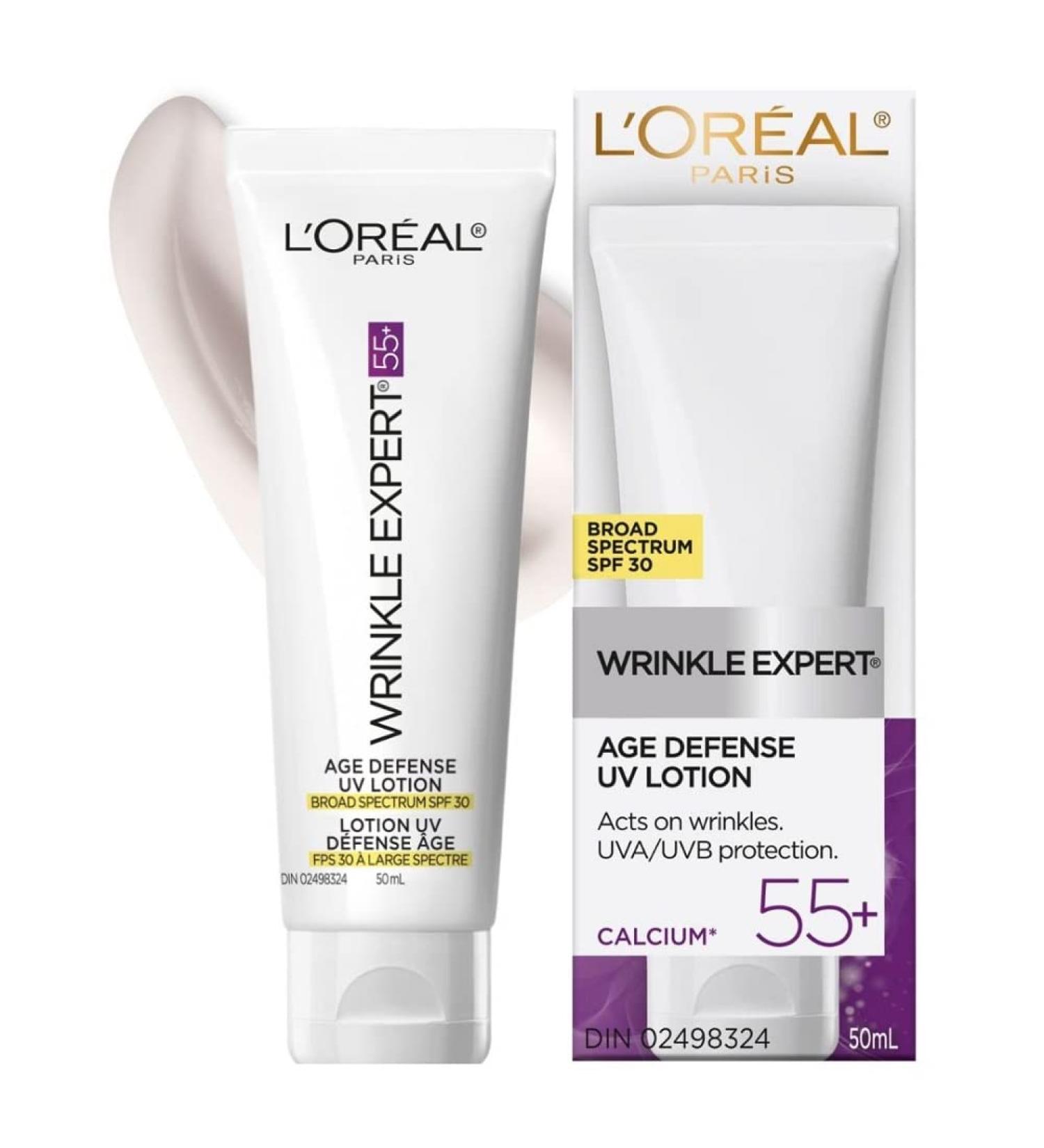 L'Oreal Paris Anti-Aging SPF 30 Lotion 55+ Day Skincare Wrinkle Expert UV Lotion With Calcium to reduce the Look of Wrinkles 50mL 55+ Day Cream SPF 30 - 50mL - Buy Online on GoSupps.com